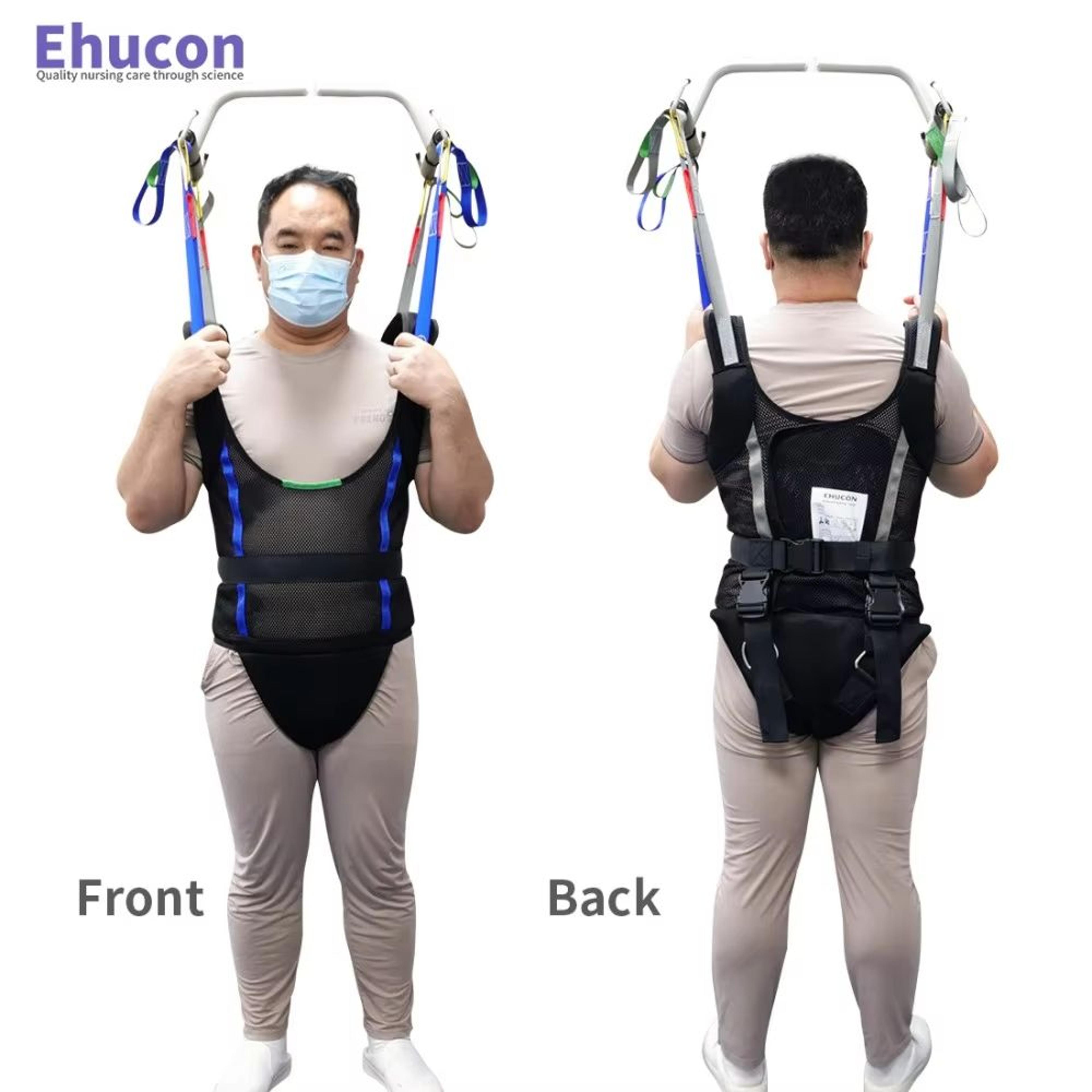 ehucon comfort padded patient lift walking sling – portable hoyer standing harness for mobility & ambulation support