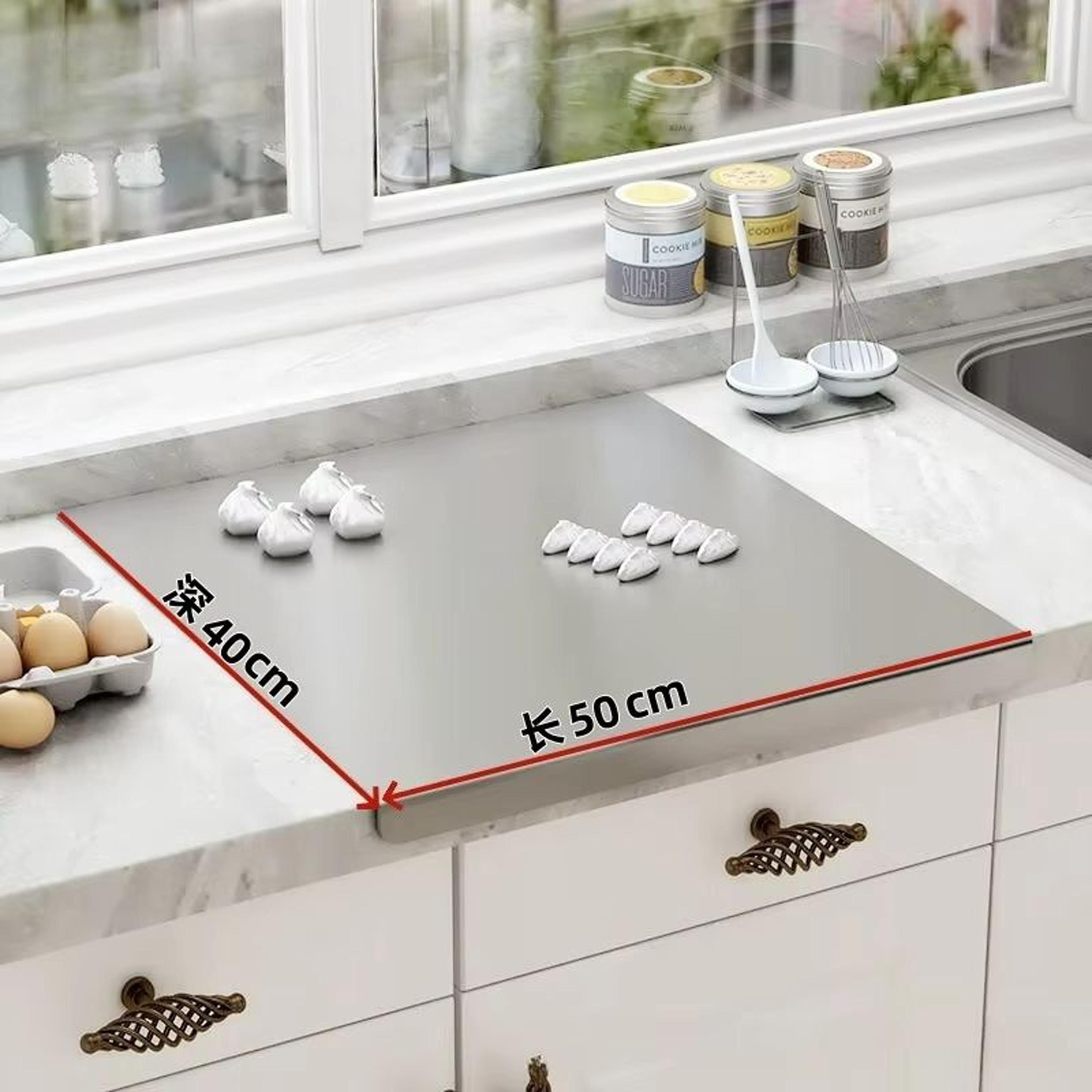 Premium Stainless Steel Cutting Board  Food Grade 304 NonSlip Edge Durable Kitchen Tool 6