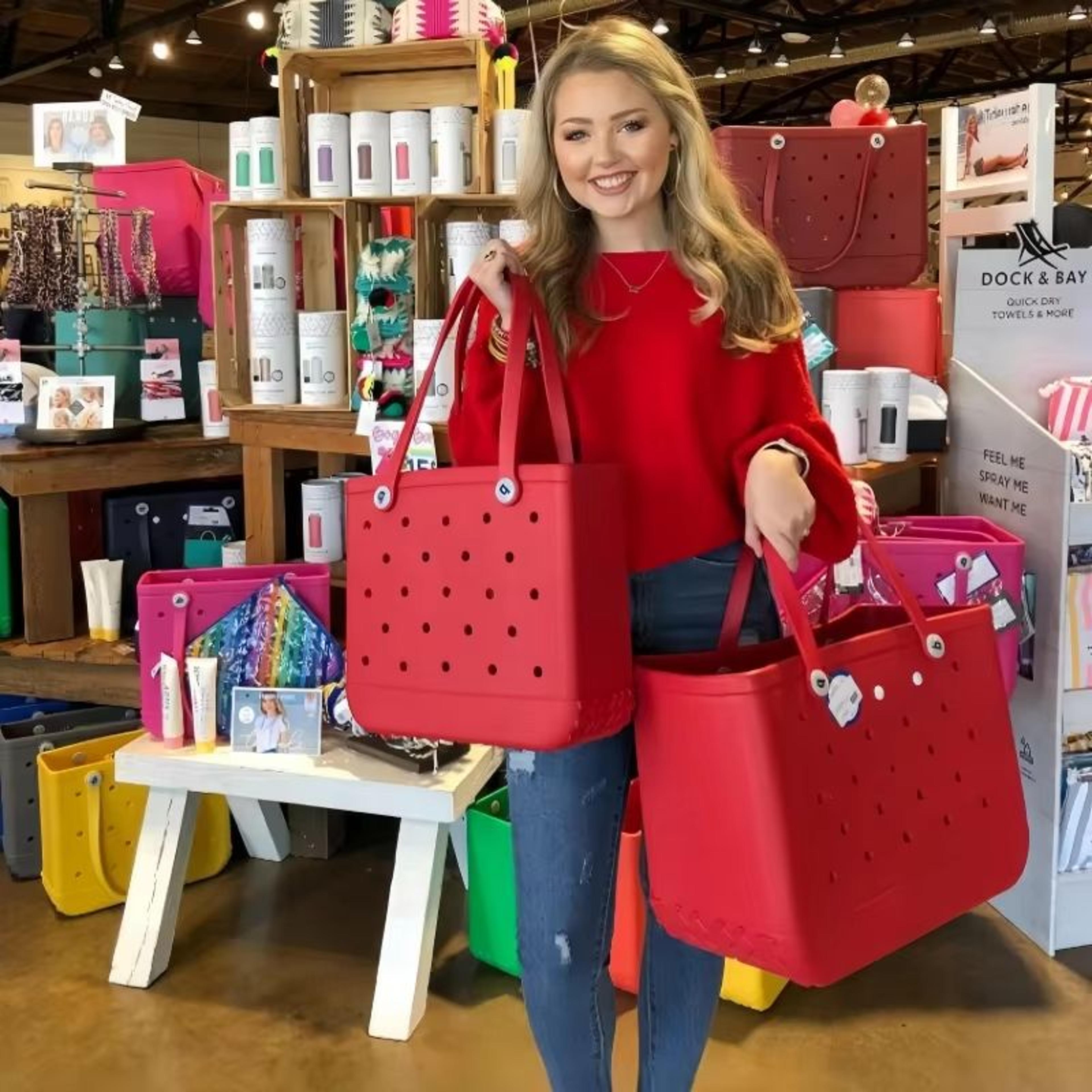Womens EVA Waterproof Beach Tote Bag  Large Capacity Travel Shopping  Storage Handbag In Solid Colo 3