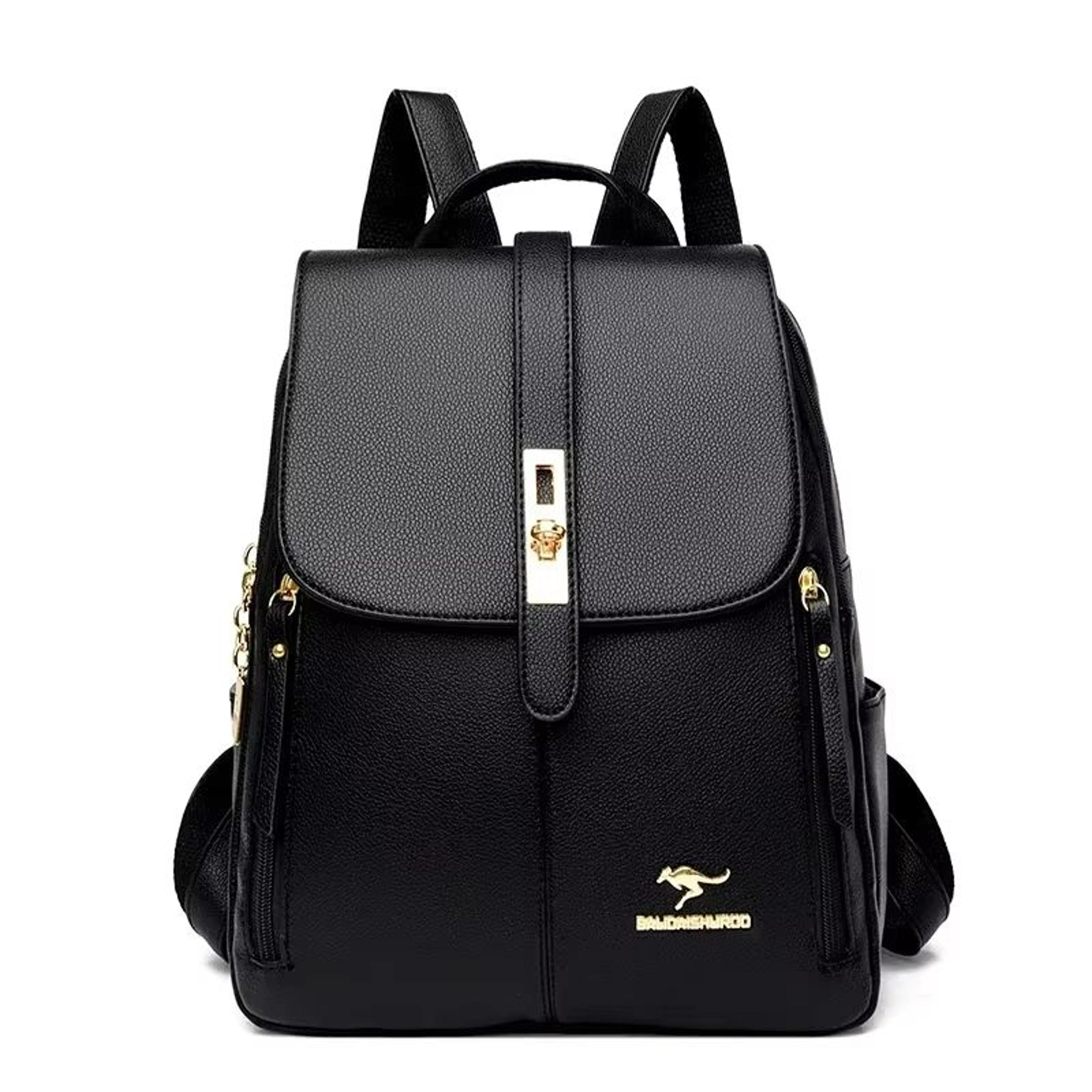 Womens Large Capacity Leather Backpack  Vintage Travel  School Rucksack 6