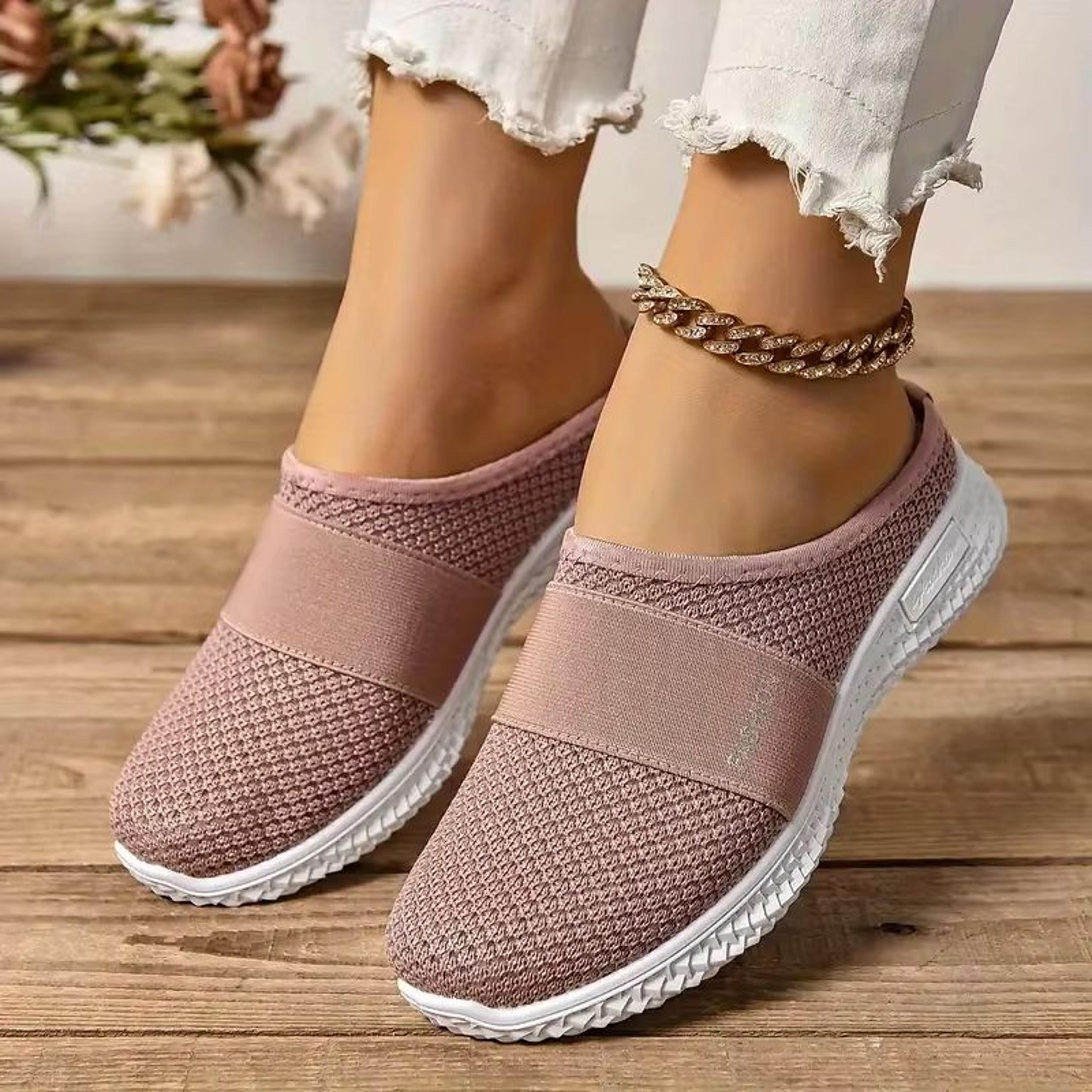 Solid Color Womens Mules  Soft Sole Platform SlipOn Walking Shoes 2