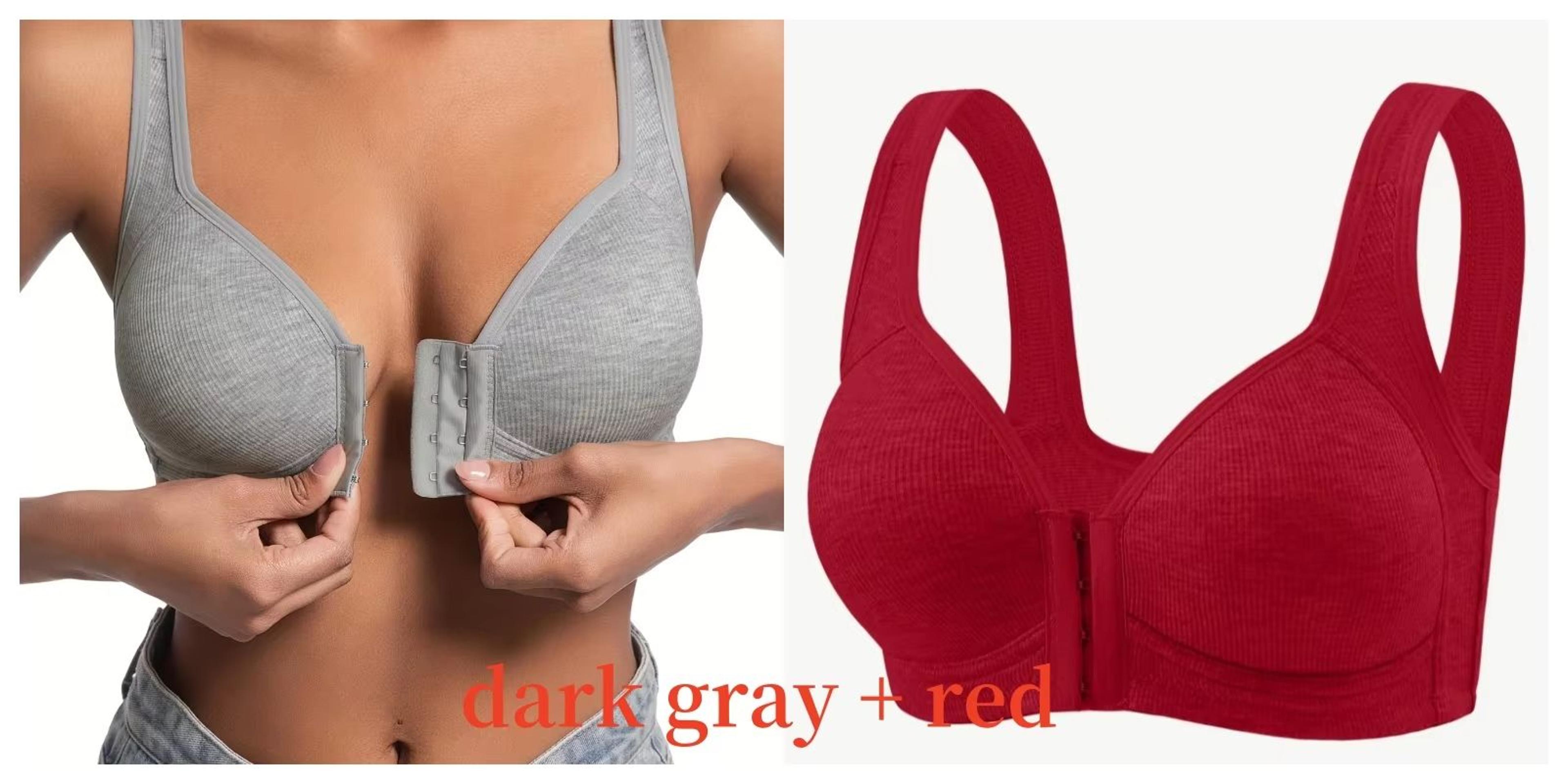 WireFree Front Closure Bra  WomenS Full Coverage Comfort Bra With Fixed Cups For Everyday Support 24