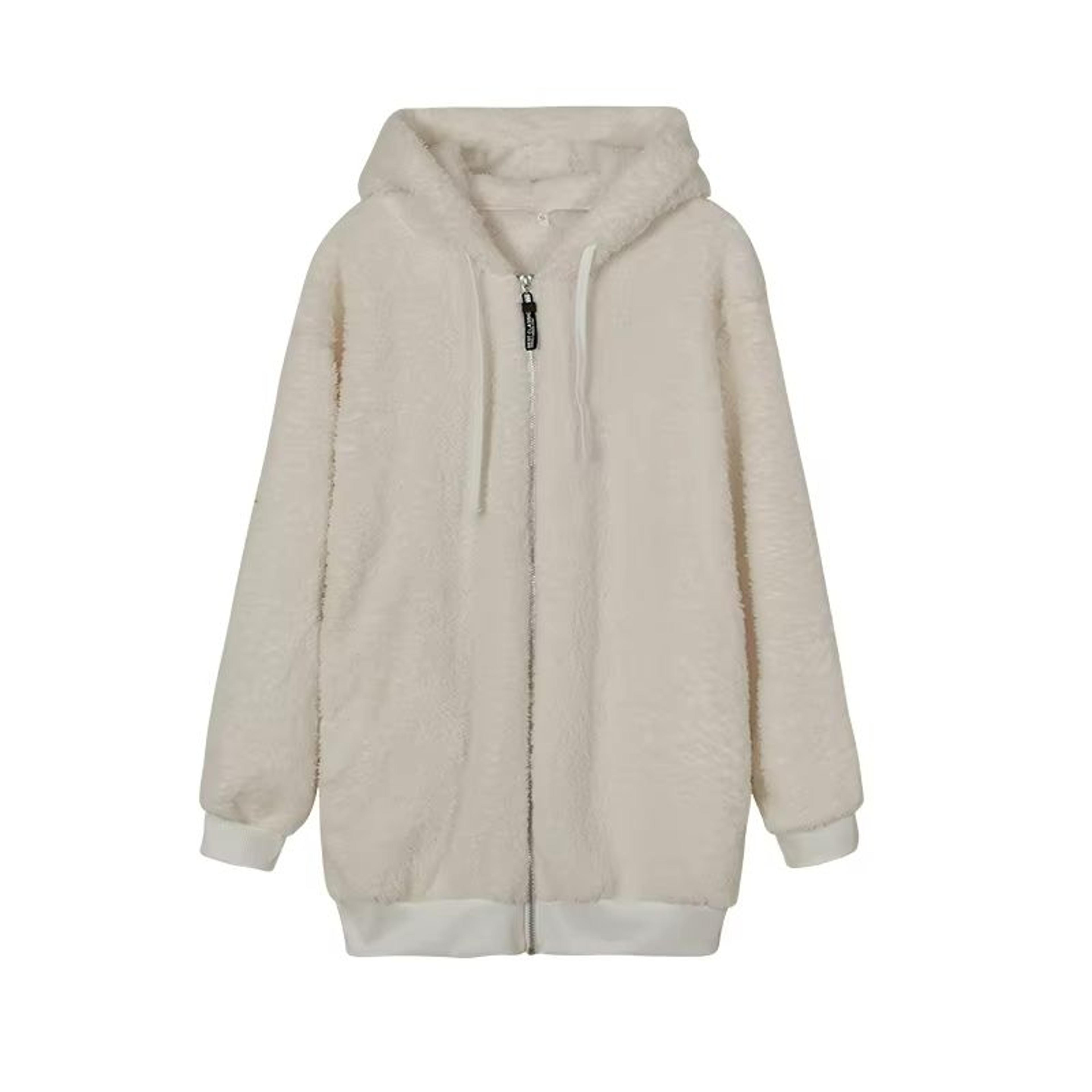 HugSoft Oversized Plush Hooded Jacket  Cozy ZipUp Fleece Coat 14
