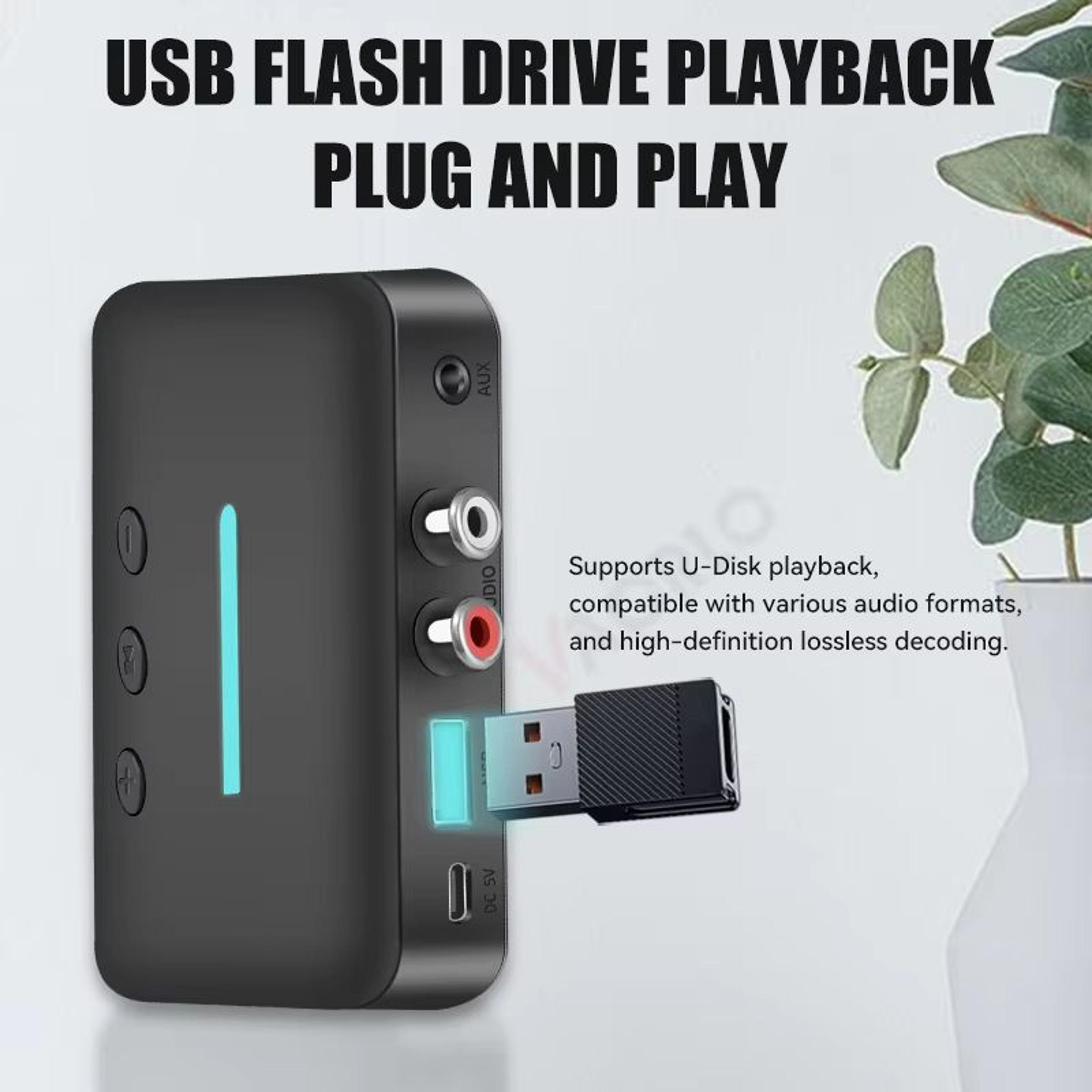 USB Bluetooth 53 Audio Receiver  Wireless Music Adapter With 35mm AUX  RCA UDisk Playback Stereo Hi 5