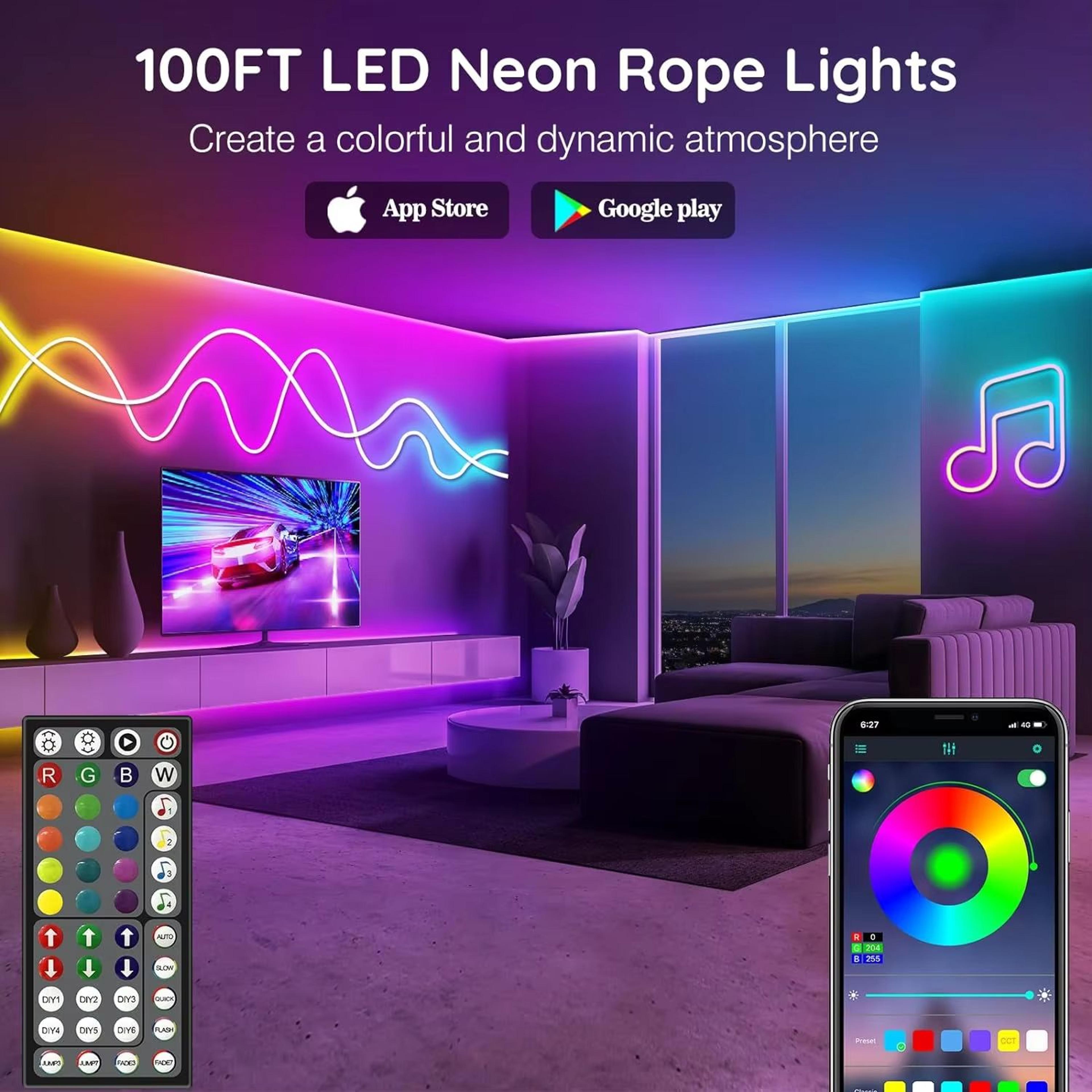 Mexllex Waterproof RGB Neon Light Strip 20M30M With App  Remote Music Sync LED Lights For Bedroom O 3
