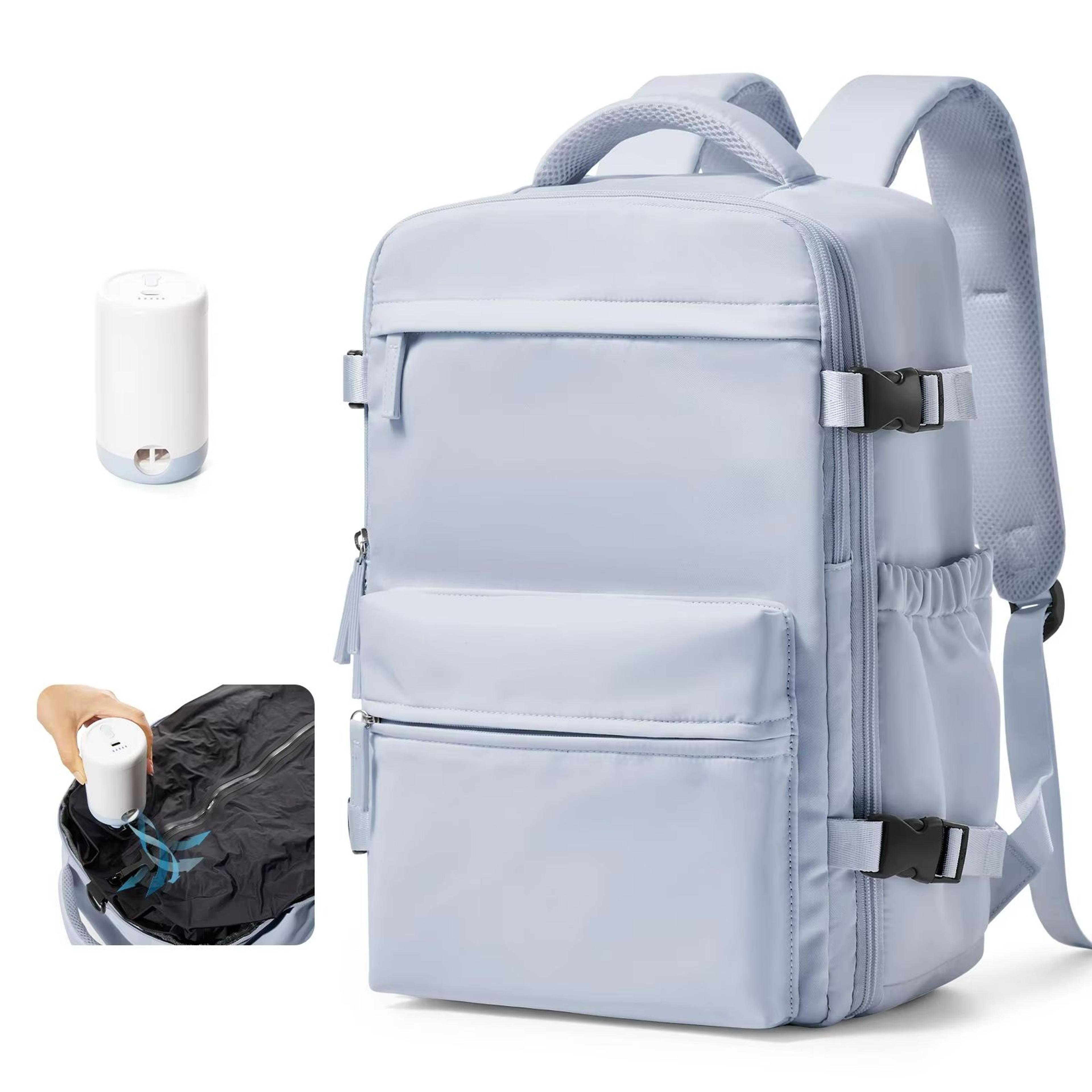 Mens Vacuum Compression Travel Backpack  Expandable 156inch Laptop Bag  Ryanair Cabin Size CarryOn 11