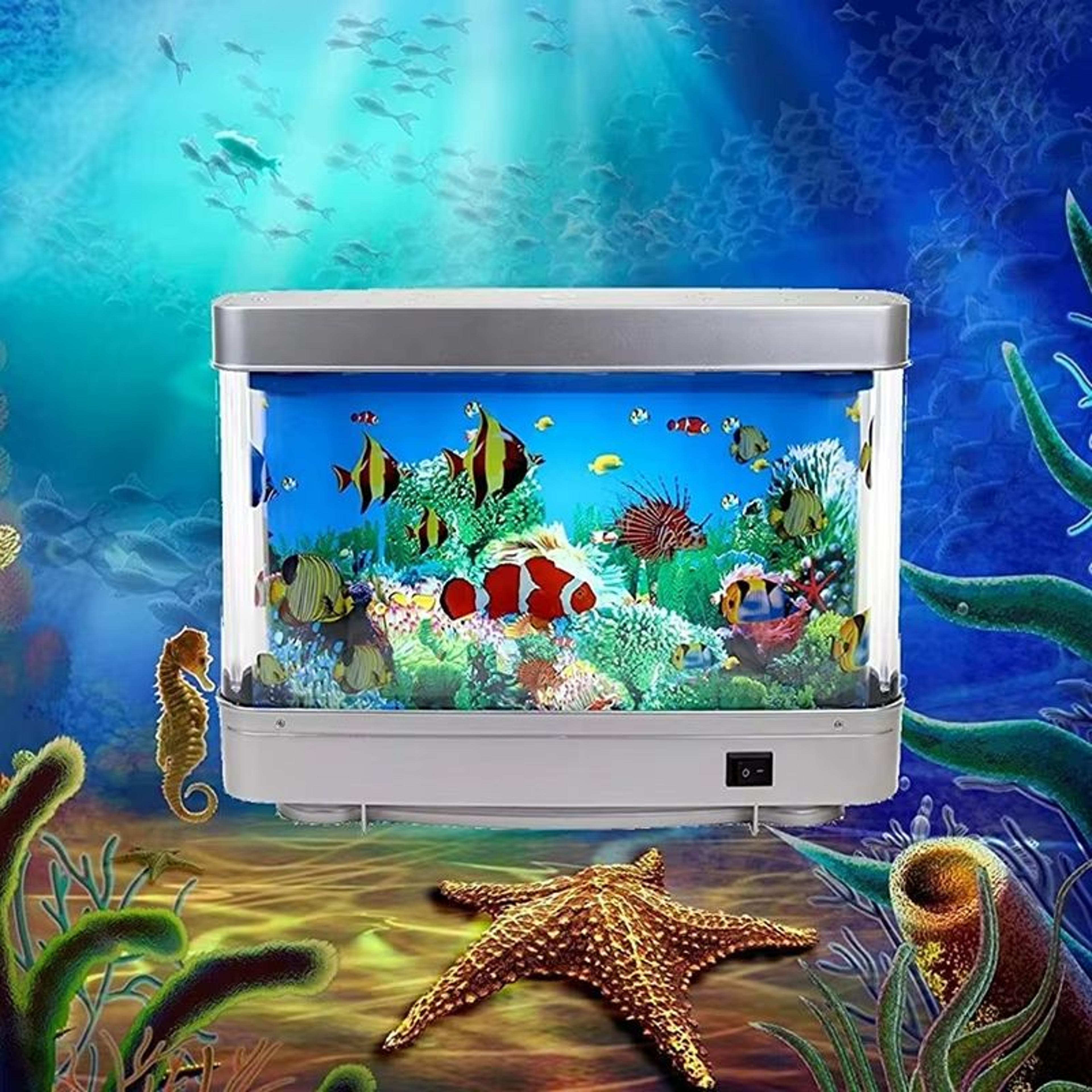 artificial aquarium lamp – virtual tropical fish tank night light for kids & home decor