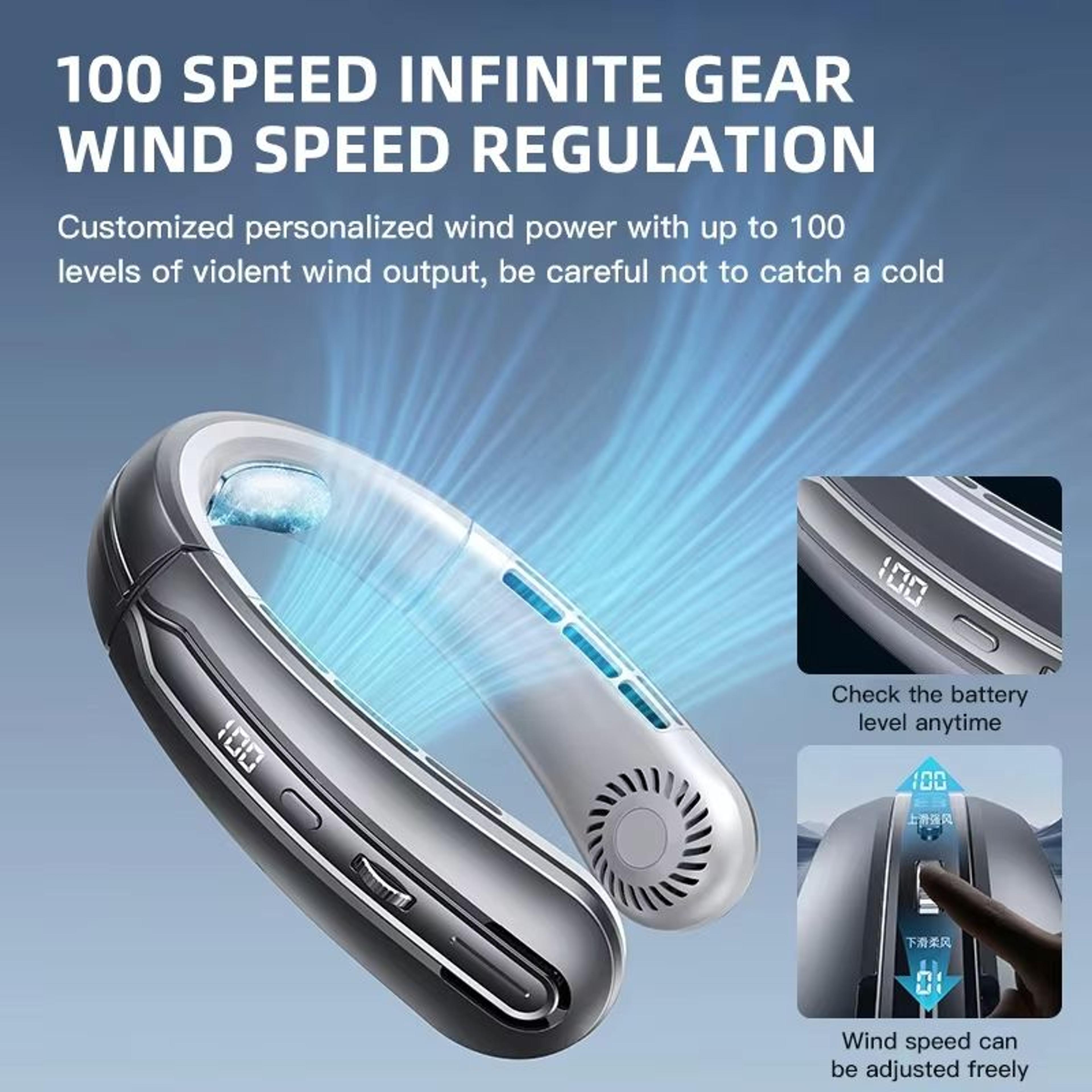 Xiaomi 8000mAh Portable Neck Fan  Bladeless USB Rechargeable Hanging Fan With LED Display 1