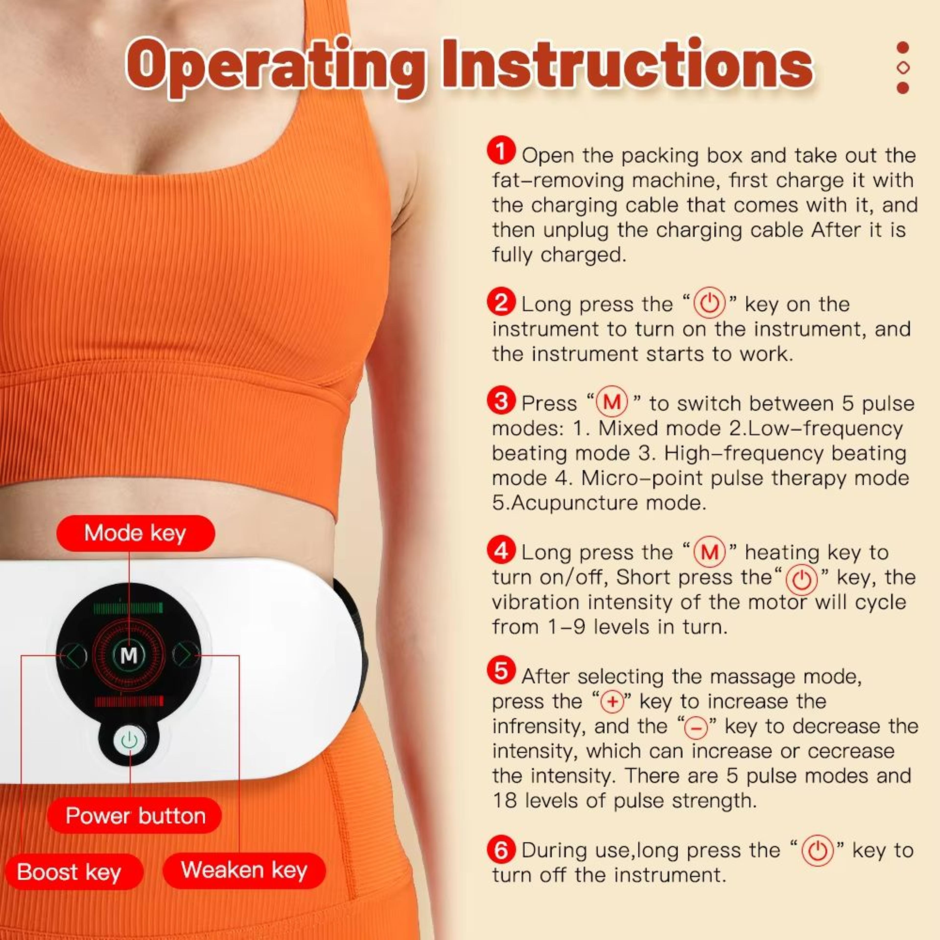 EMS Abdominal Slimming Belt With Heating  Muscle Massage  Electric Waist Trainer For Fat Burning  T 5