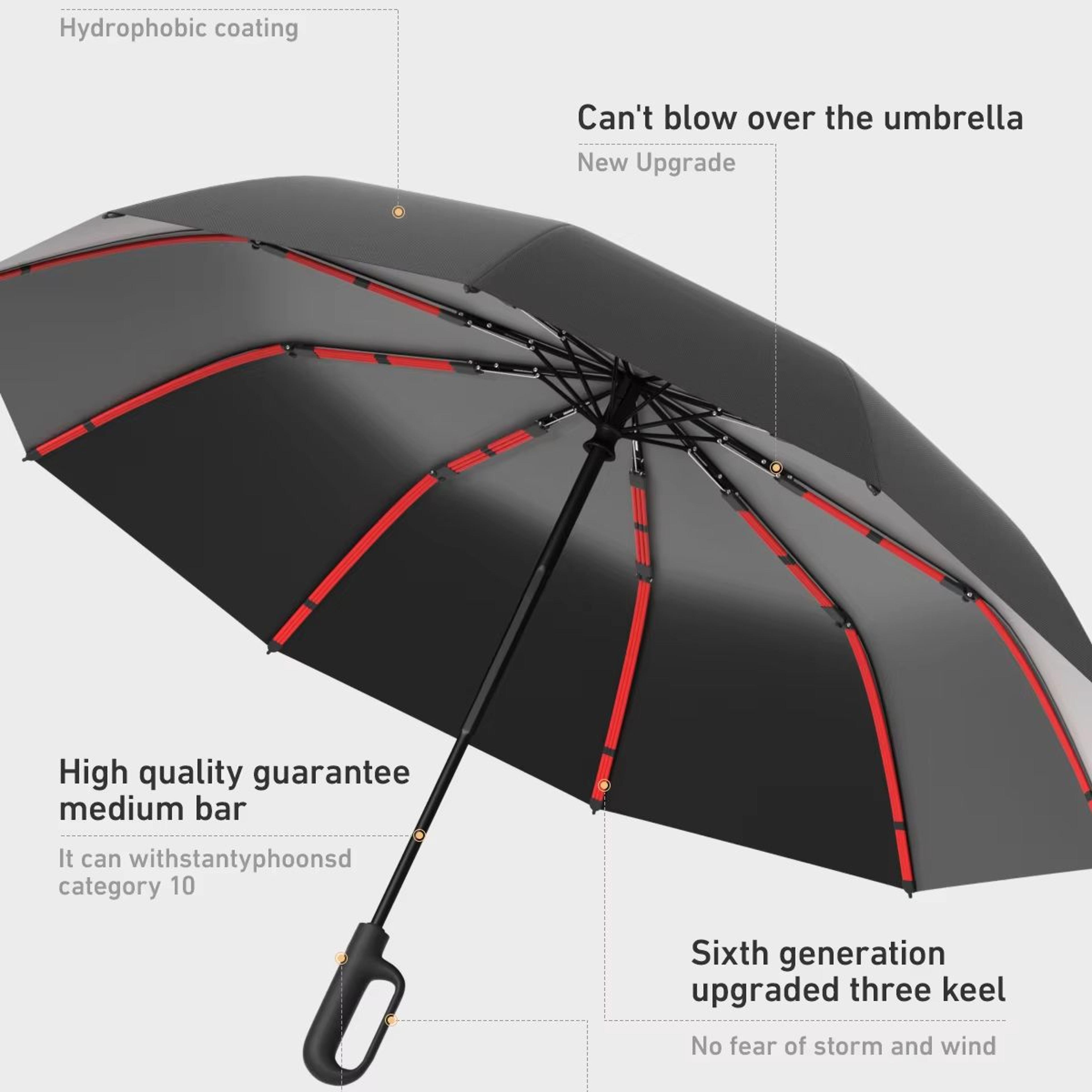 Automatic Folding Umbrella  Windproof DoubleLayer Portable And Sturdy Design For Men And Women 4