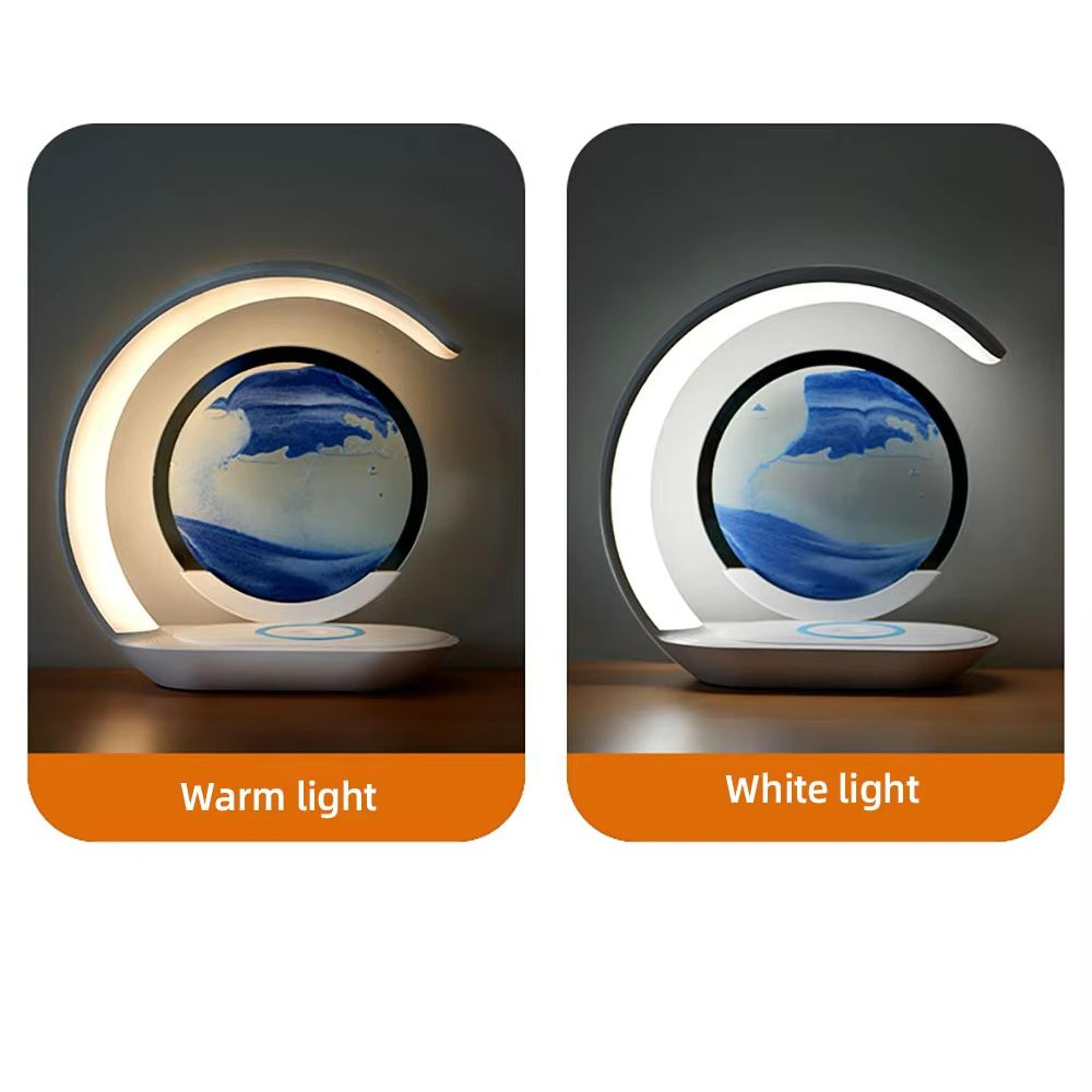 Quicksand Table Lamp With Wireless Charging  3D Sand Art Night Light  Desk Lamp For Home Or Office  4