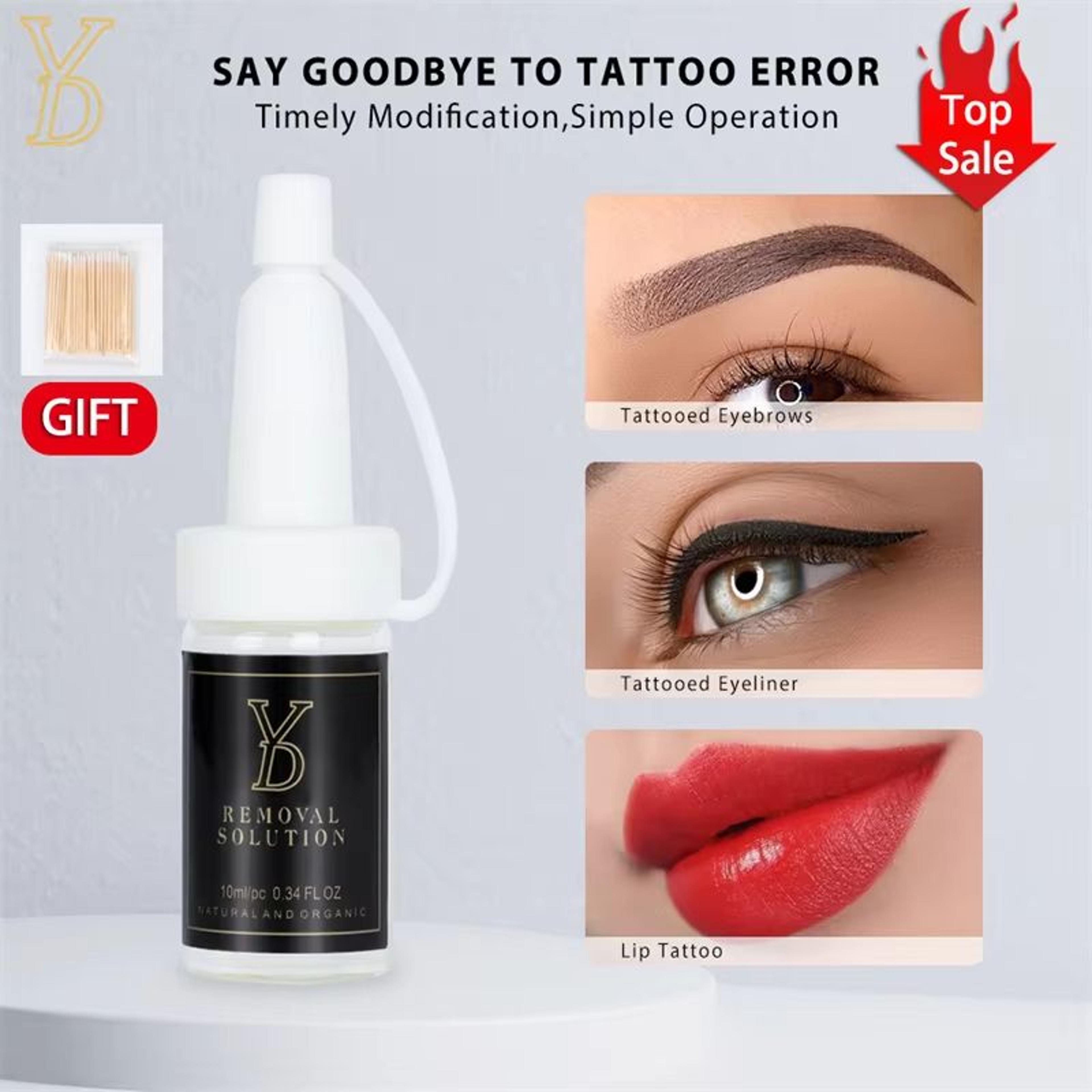 yd tattoo removal solution – ce certified 10ml liquid for fading eyebrow, lip & eyeliner pigments