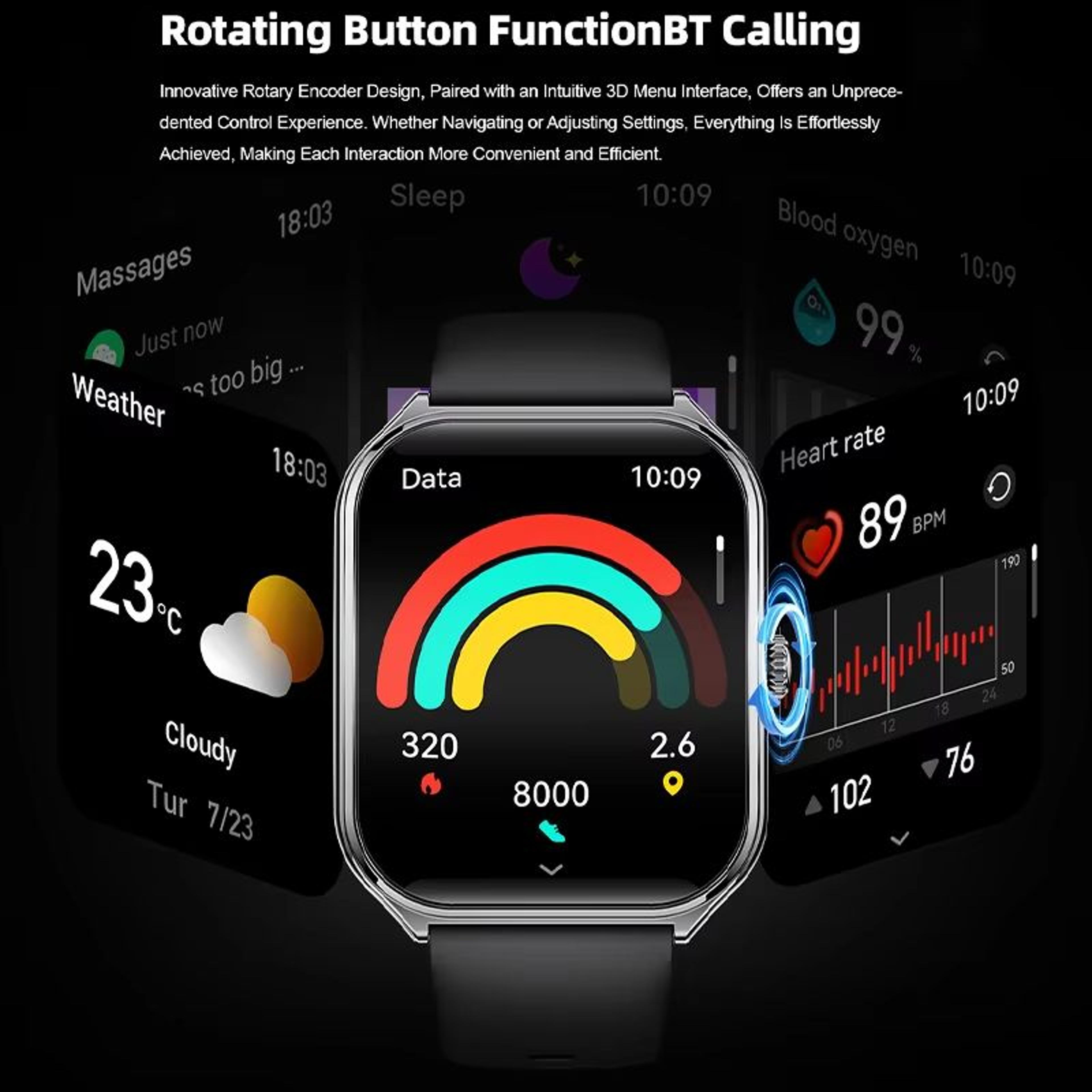 Ultra Thin Smart Watch 196 AMOLED Display  AlwaysOn HD Screen Call Reminder  Fitness Tracking For M 3