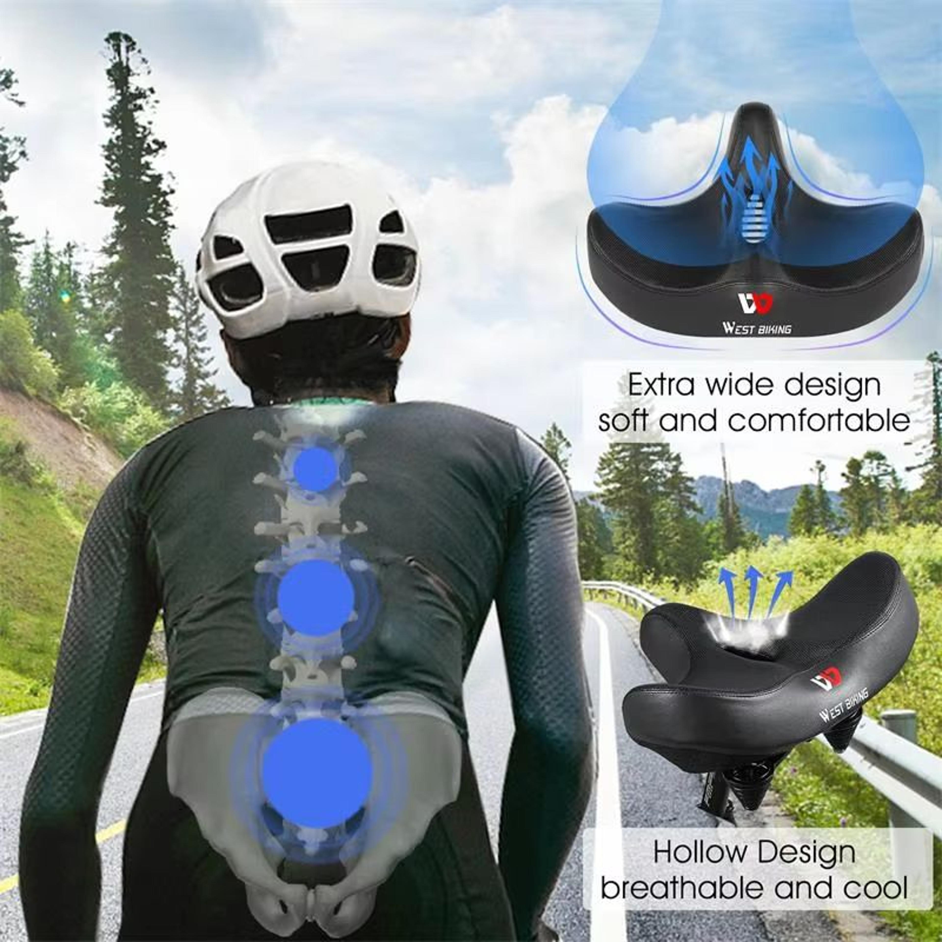 WEST BIKING Ergonomic Bicycle Saddle  Soft Breathable  Extra Wide Comfort Seat For Road MTB  City B 2