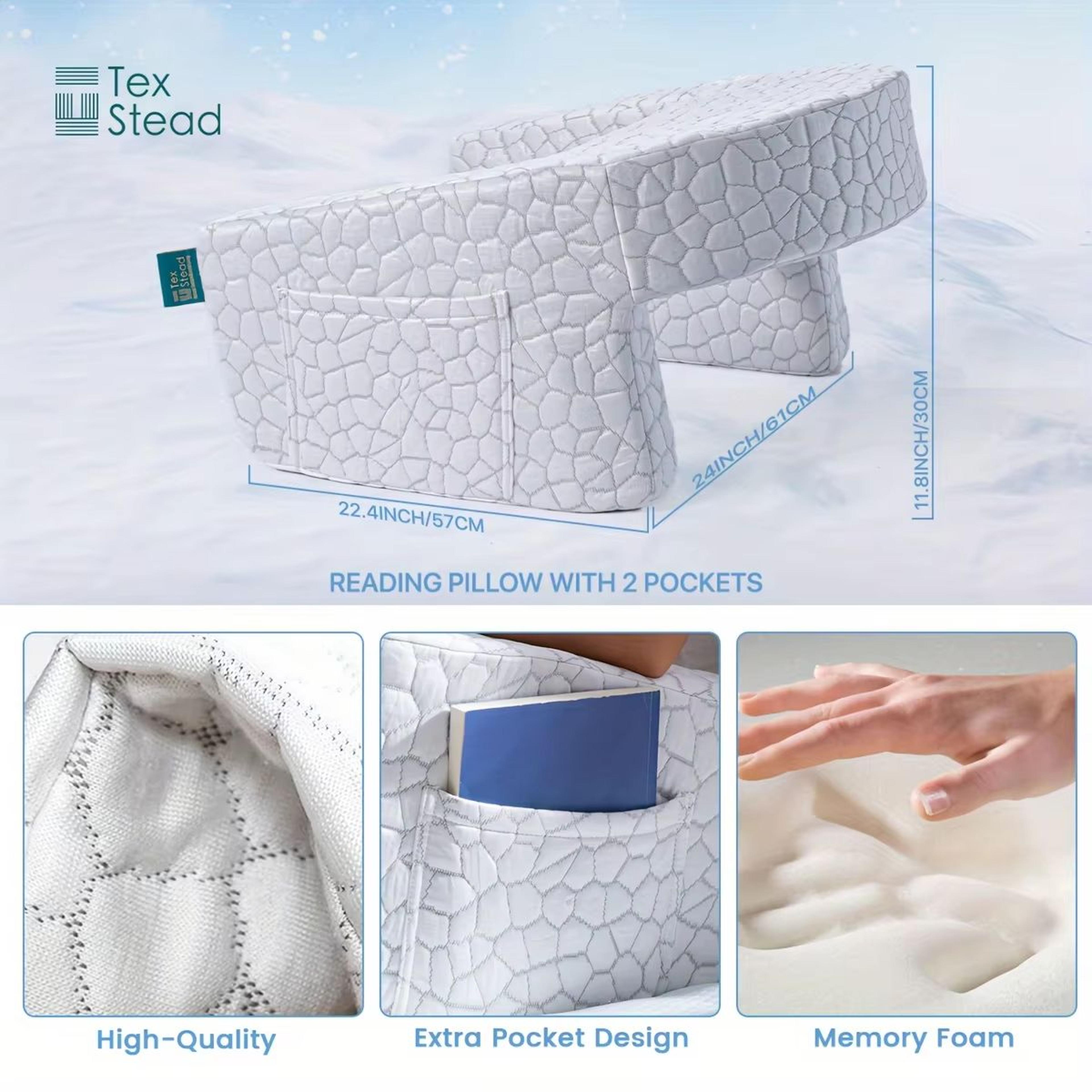 Extra Large Reading Pillow With Arm Rests  Memory Foam Bed Rest Pillow For Adults  Gamers 4