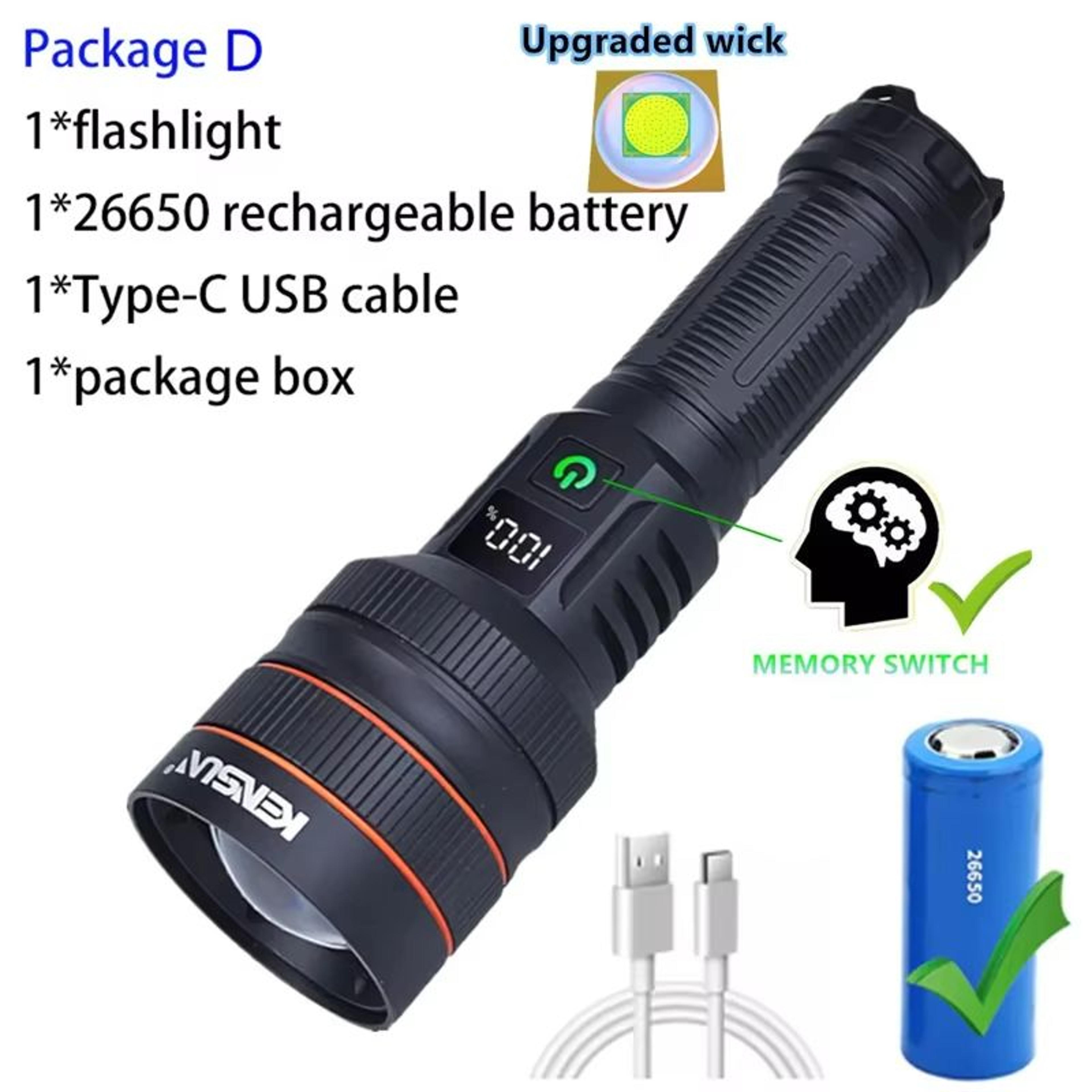 High Power LED Flashlight  USB Rechargeable Tactical Torch With Long Range Beam For Outdoor Adventu 8