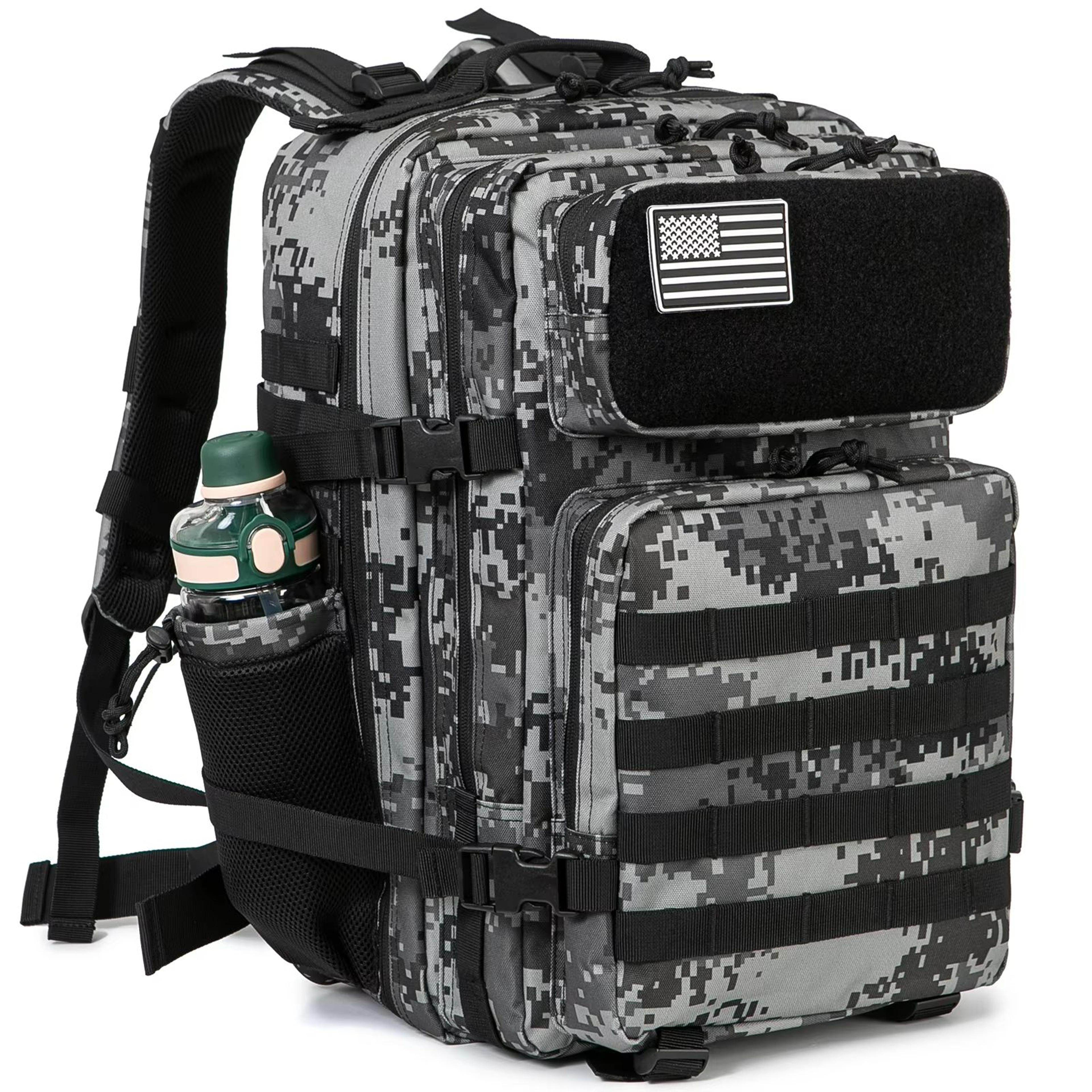 45l tactical backpack – molle survival rucksack with bottle holder for hiking, hunting & outdoor adventure