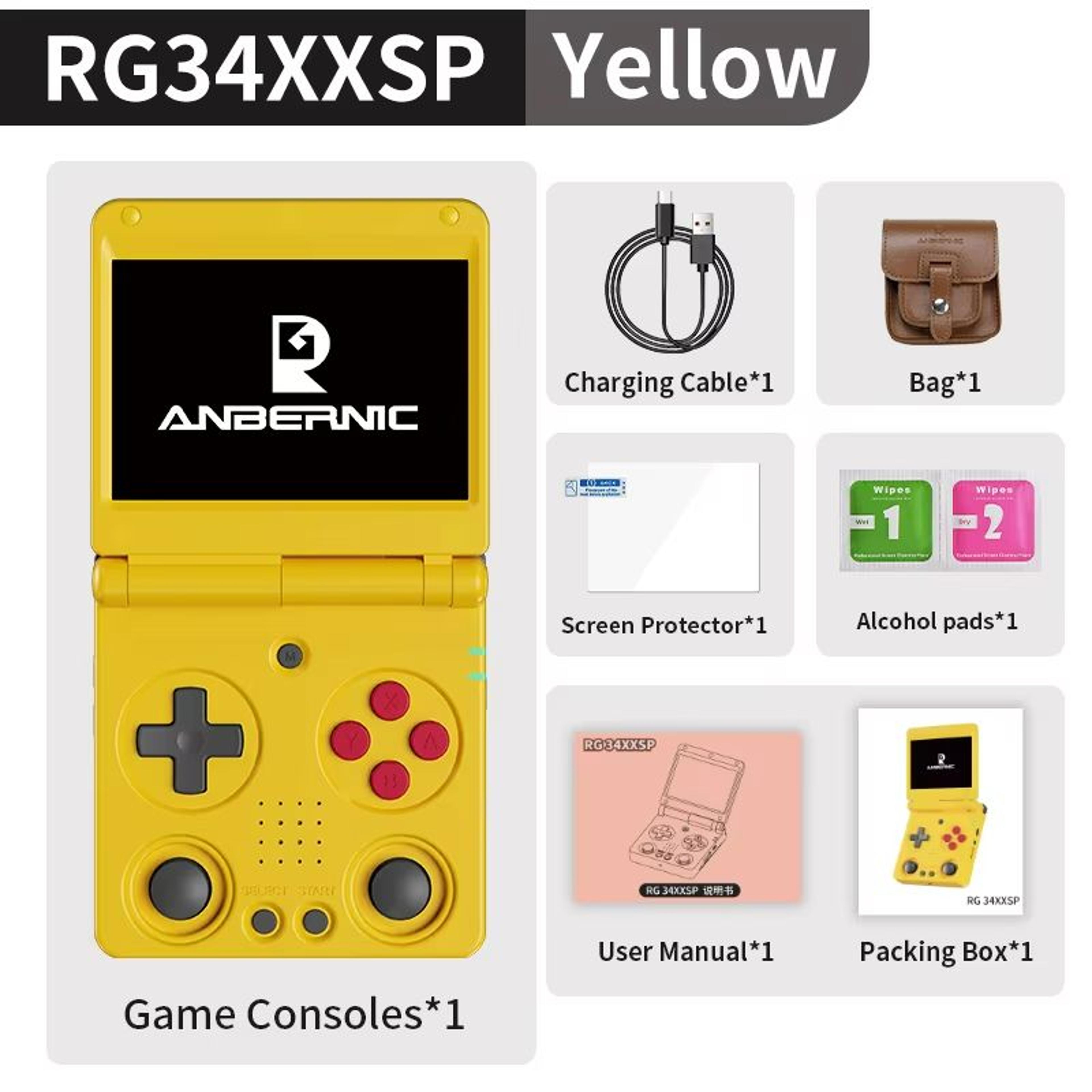 Anbernic RG34XXSP Retro Handheld Game Console  Flip Design With 34 IPS Screen WiFi  64Bit Linux Sys