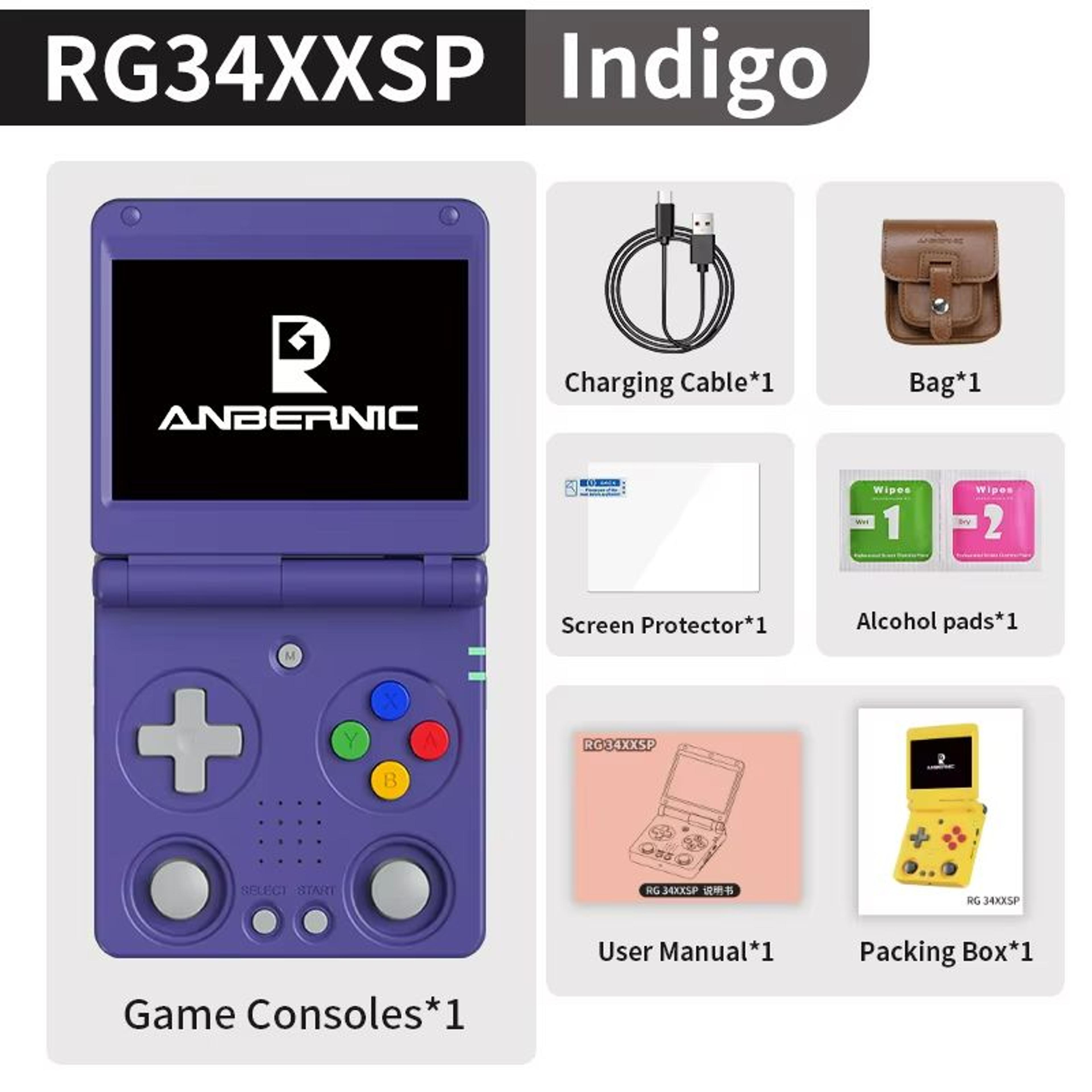 Anbernic RG34XXSP Retro Handheld Game Console  Flip Design With 34 IPS Screen WiFi  64Bit Linux Sys