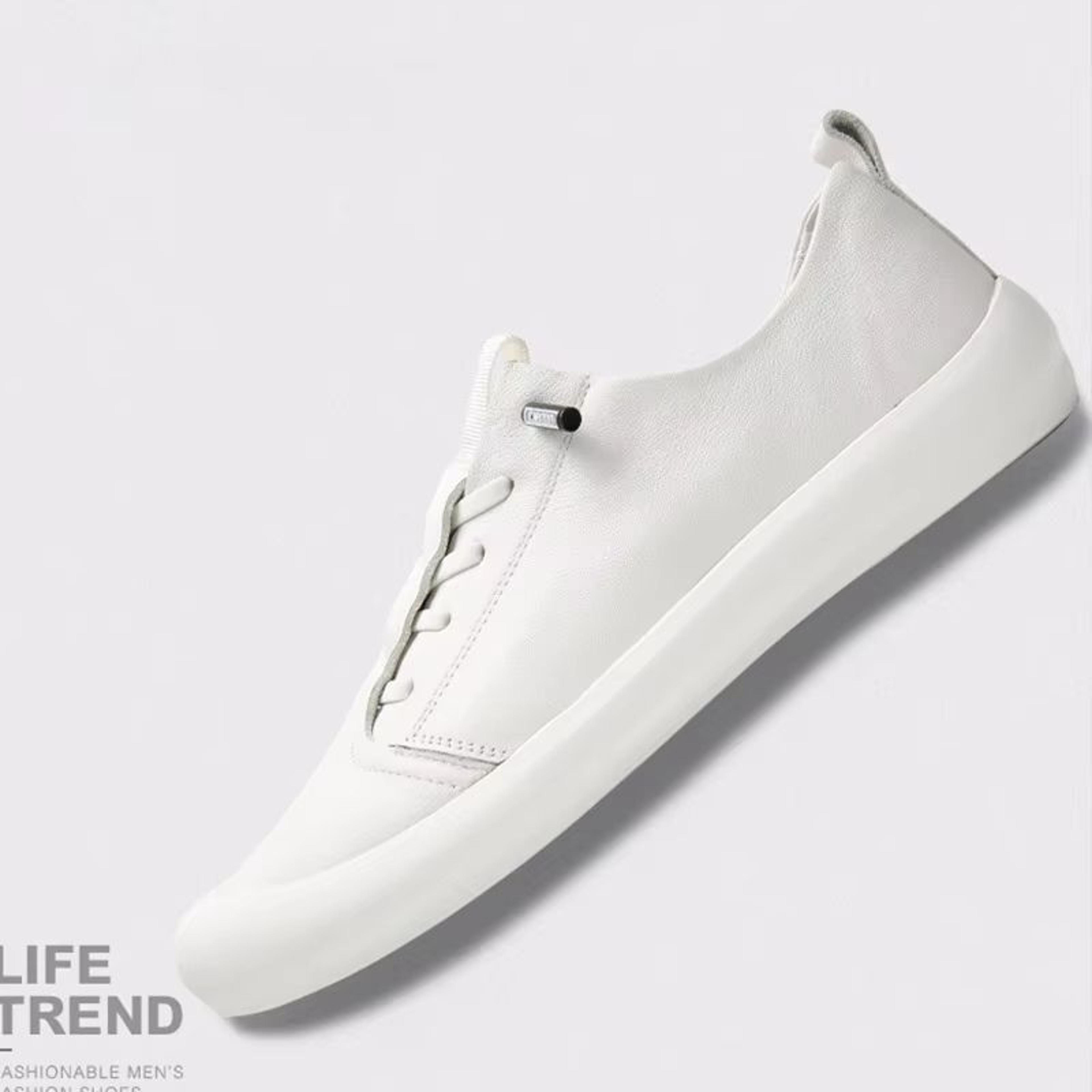 Mens Genuine Leather Loafers  Classic White Casual Shoes For Everyday Comfort 4