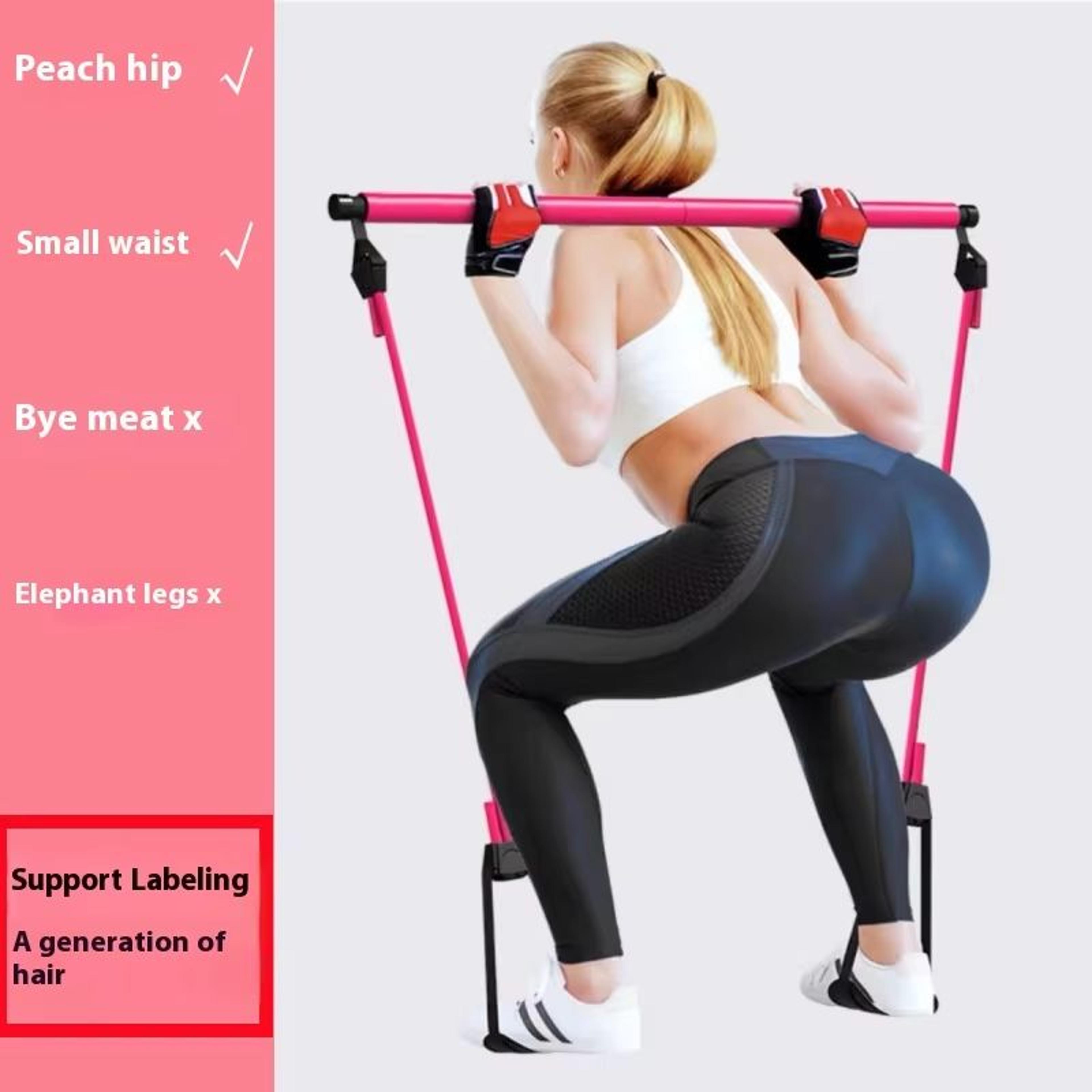 adjustable pilates stick – portable fitness bar with resistance bands for home workouts, yoga & full-body toning