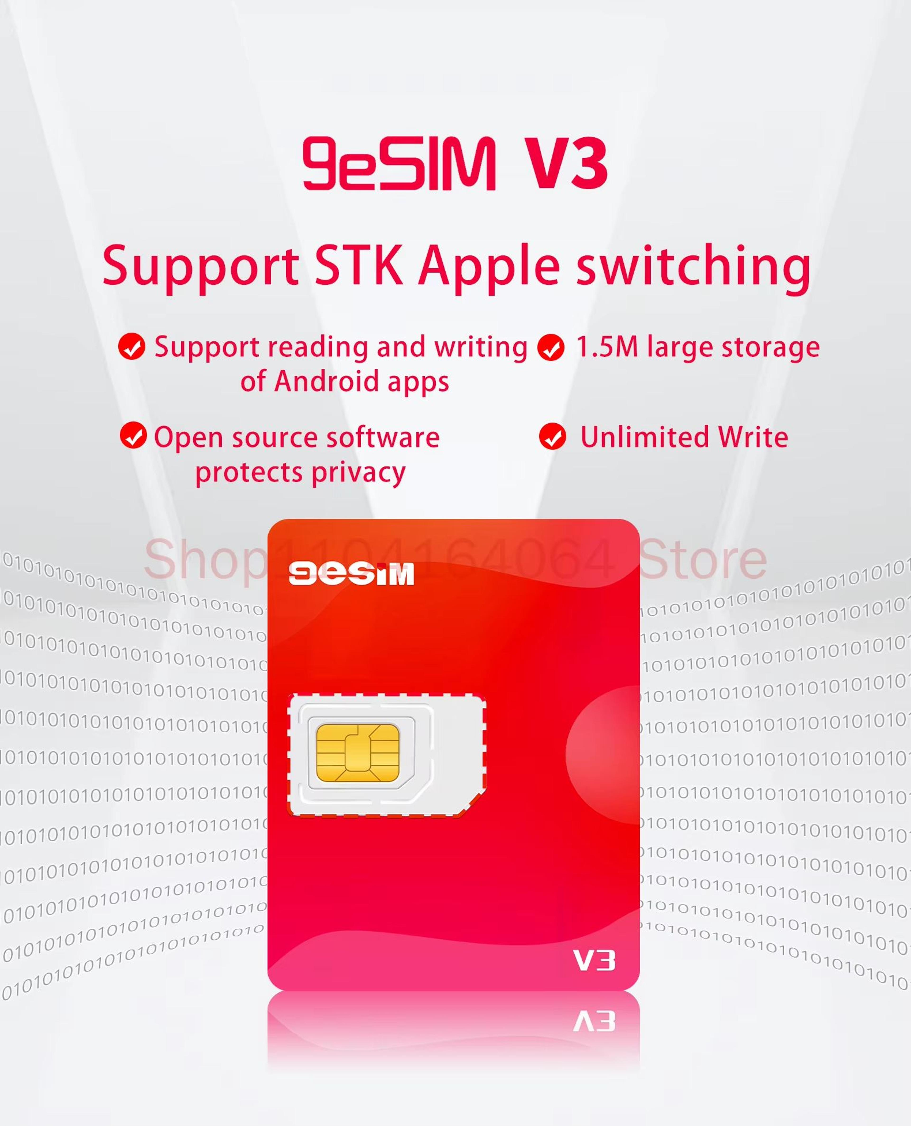 9eSIM V3 ESIM To SIM Card Adapter  Removable EUICC Converter Module For IPhone 15  16 Pro Max 0