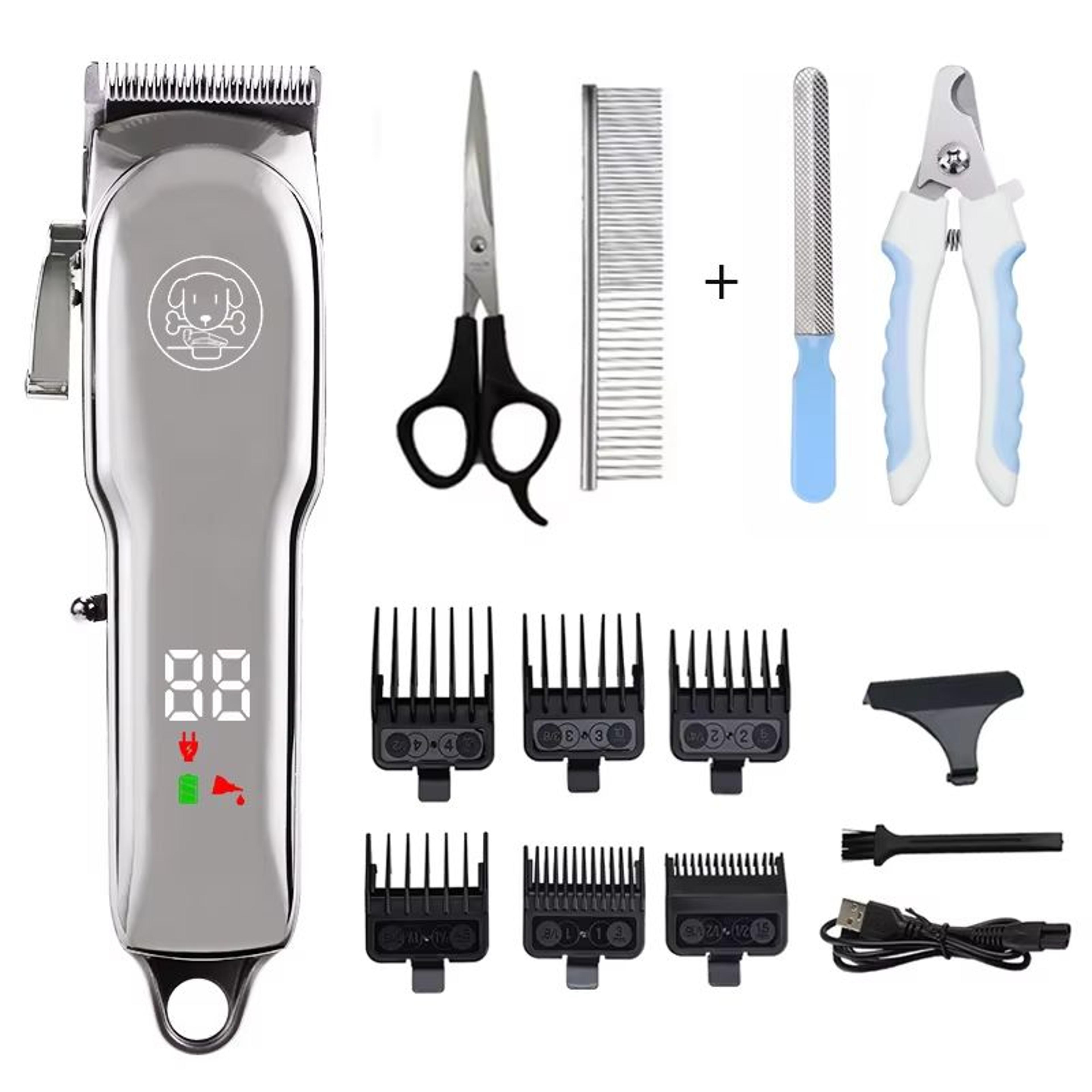 Professional Pet Grooming Clipper  Quiet Dog Hair Trimmer And Cat Shaver With Complete Grooming Kit 18