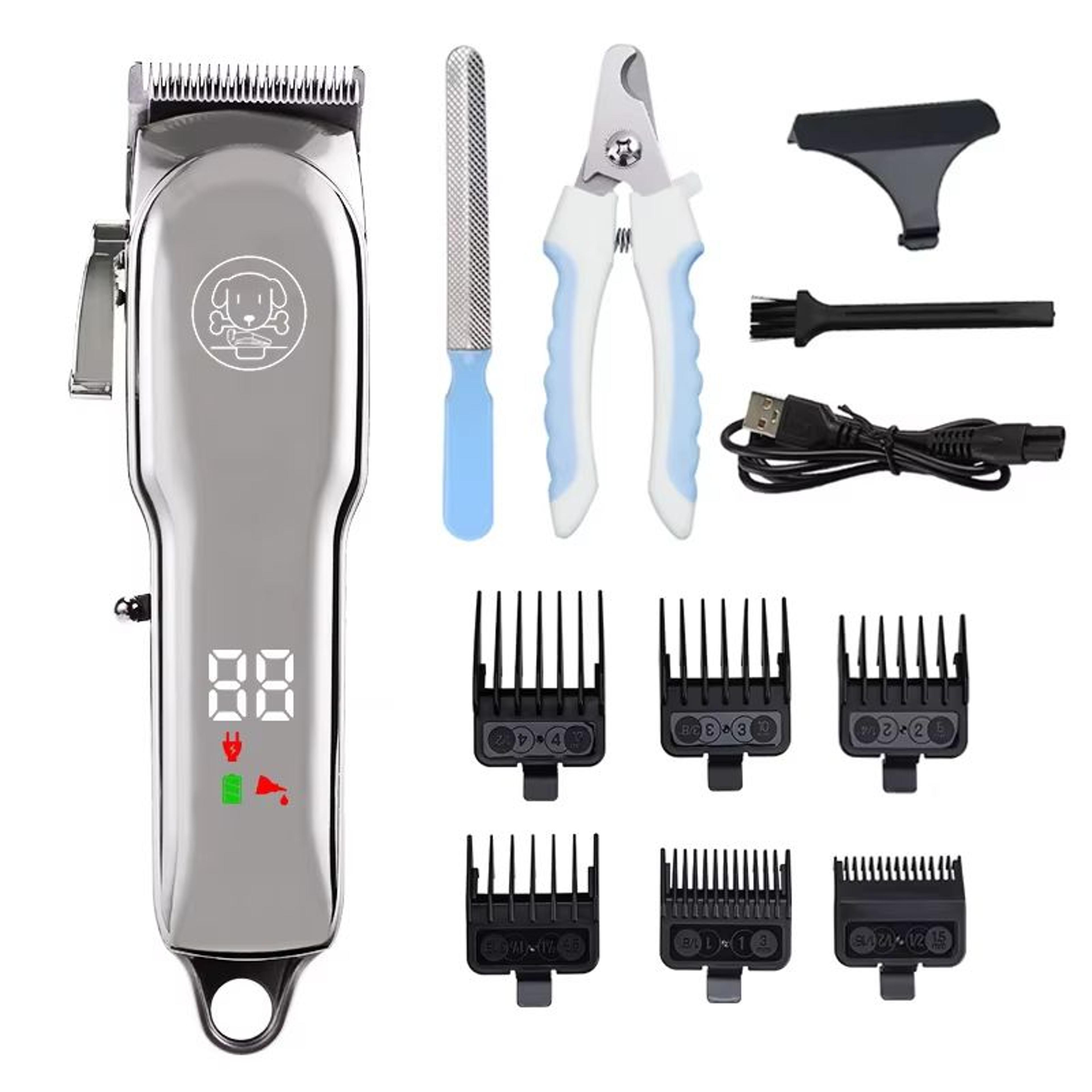Professional Pet Grooming Clipper  Quiet Dog Hair Trimmer And Cat Shaver With Complete Grooming Kit 7