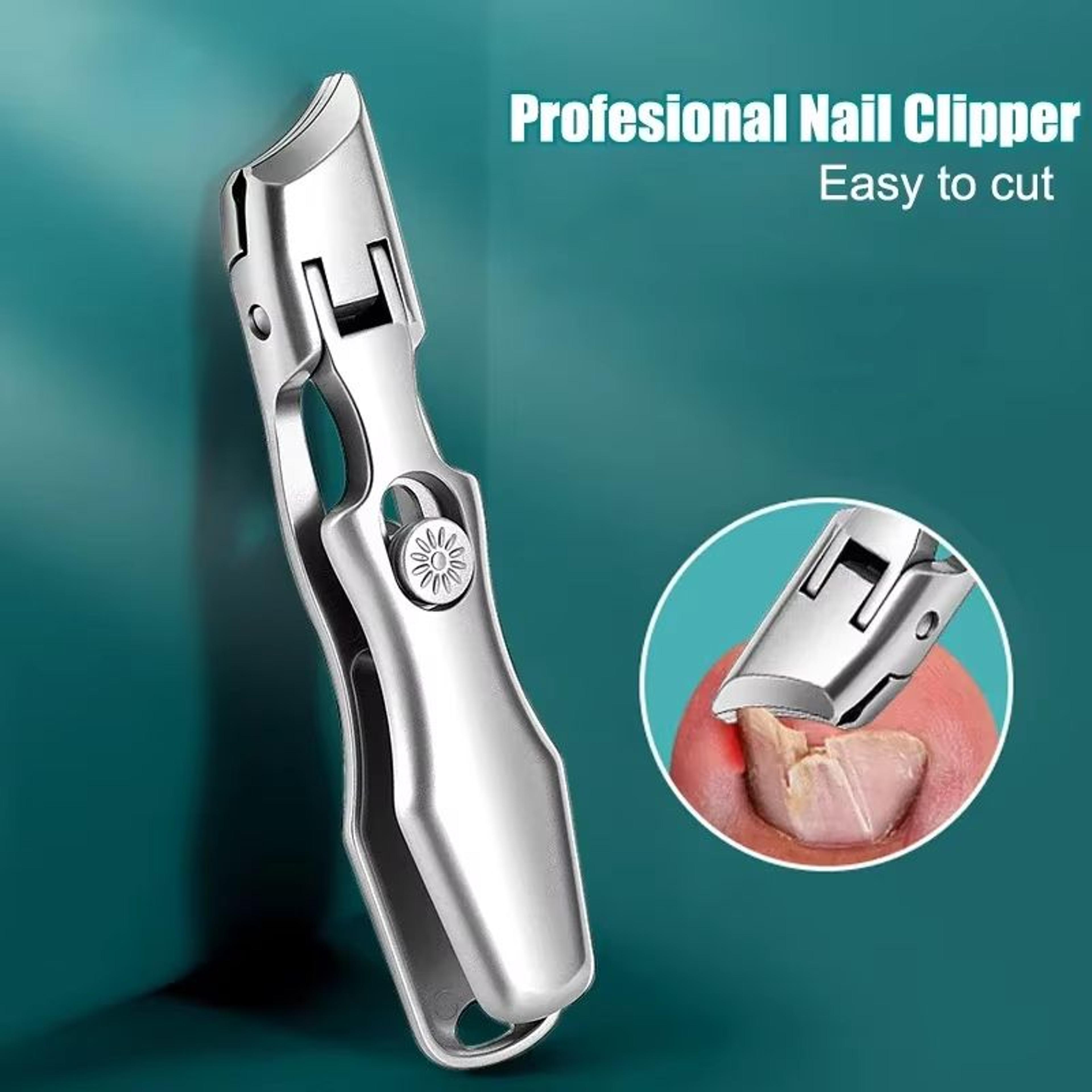 anti-splash thick toenail clippers – large opening curved nail cutter for precise manicures