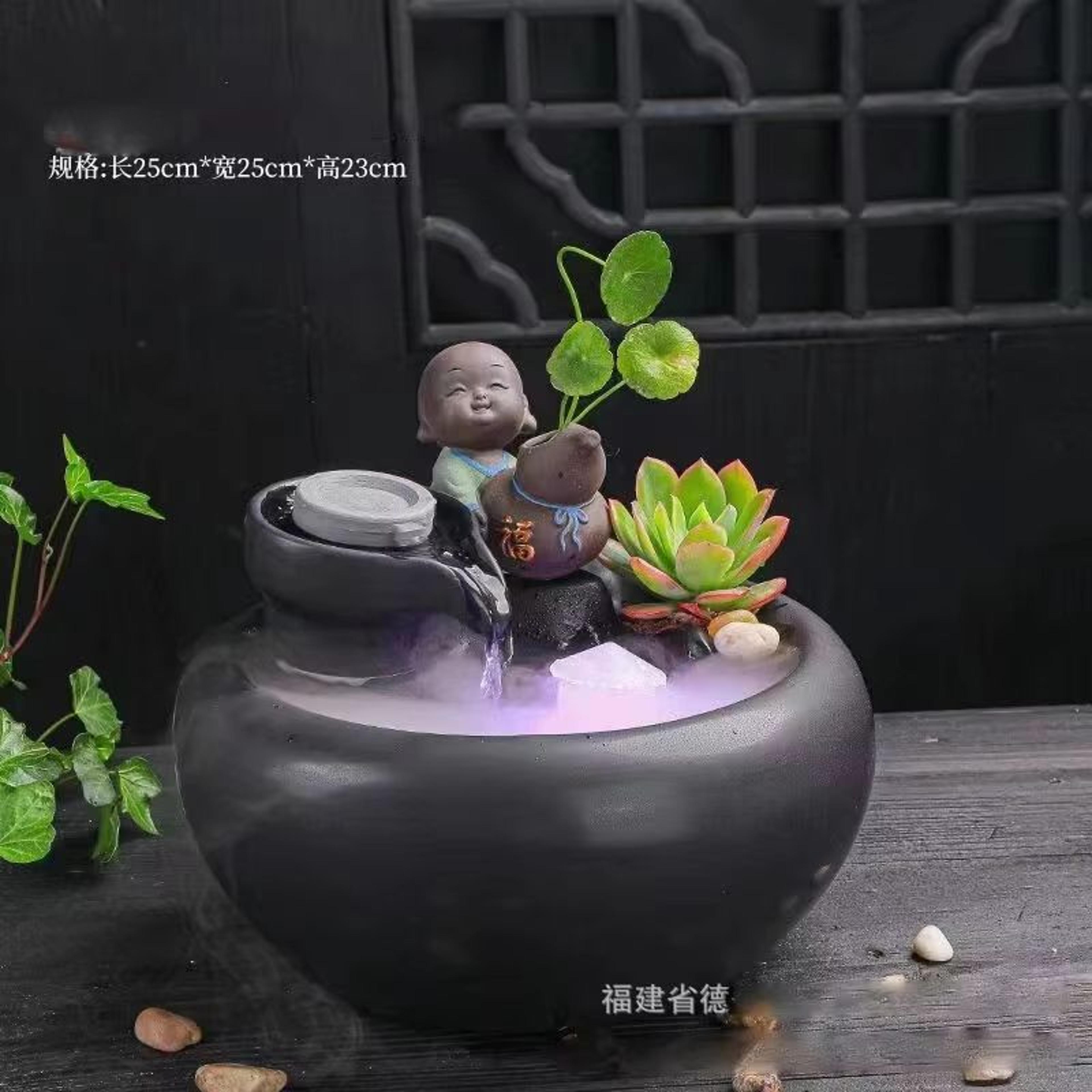 Ceramic Cat Water Fountain  Creative Desktop Waterfall  Indoor Pet Fountain 1