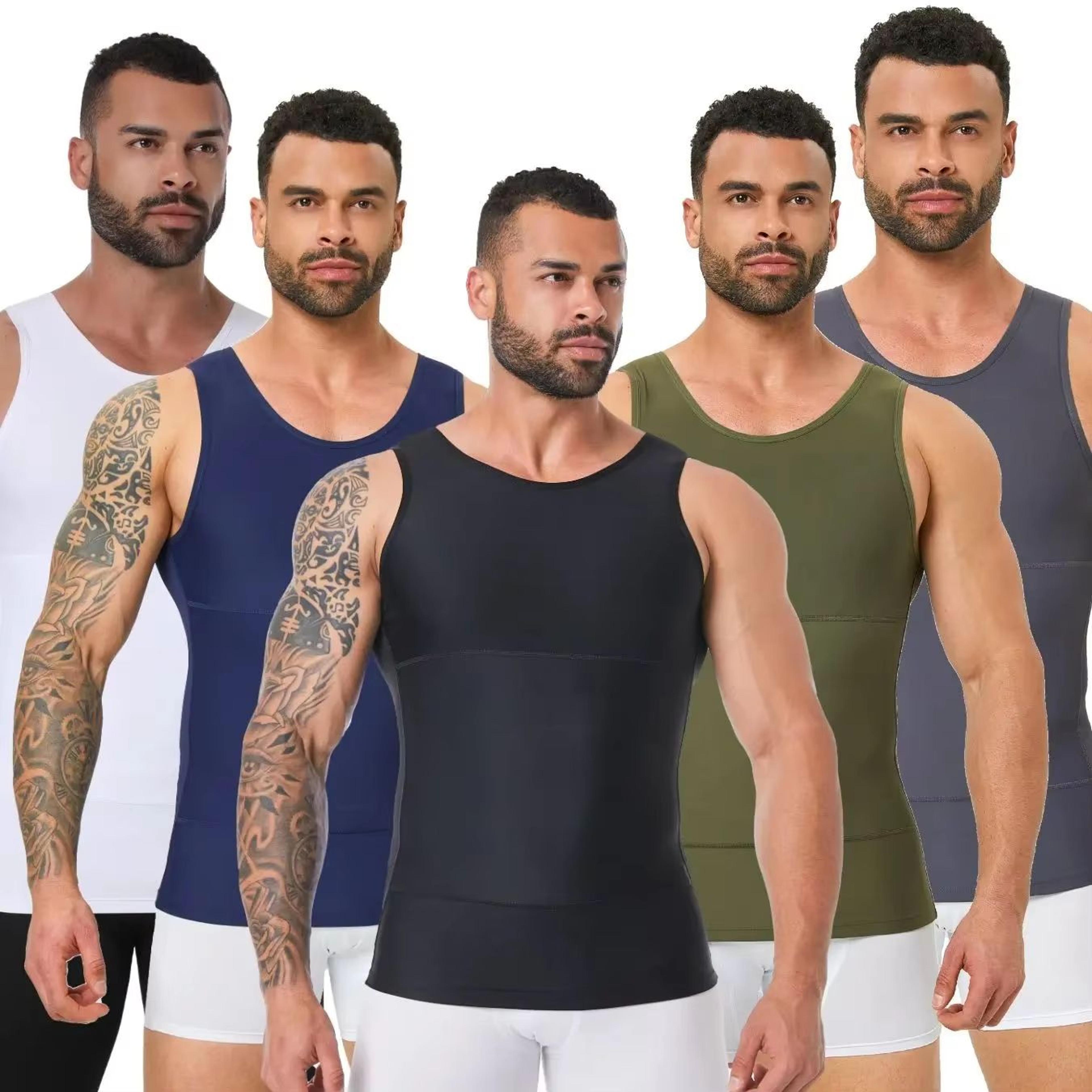 Mens Compression Tank Top  Body Shaper With Tummy Control  Chest Support 0