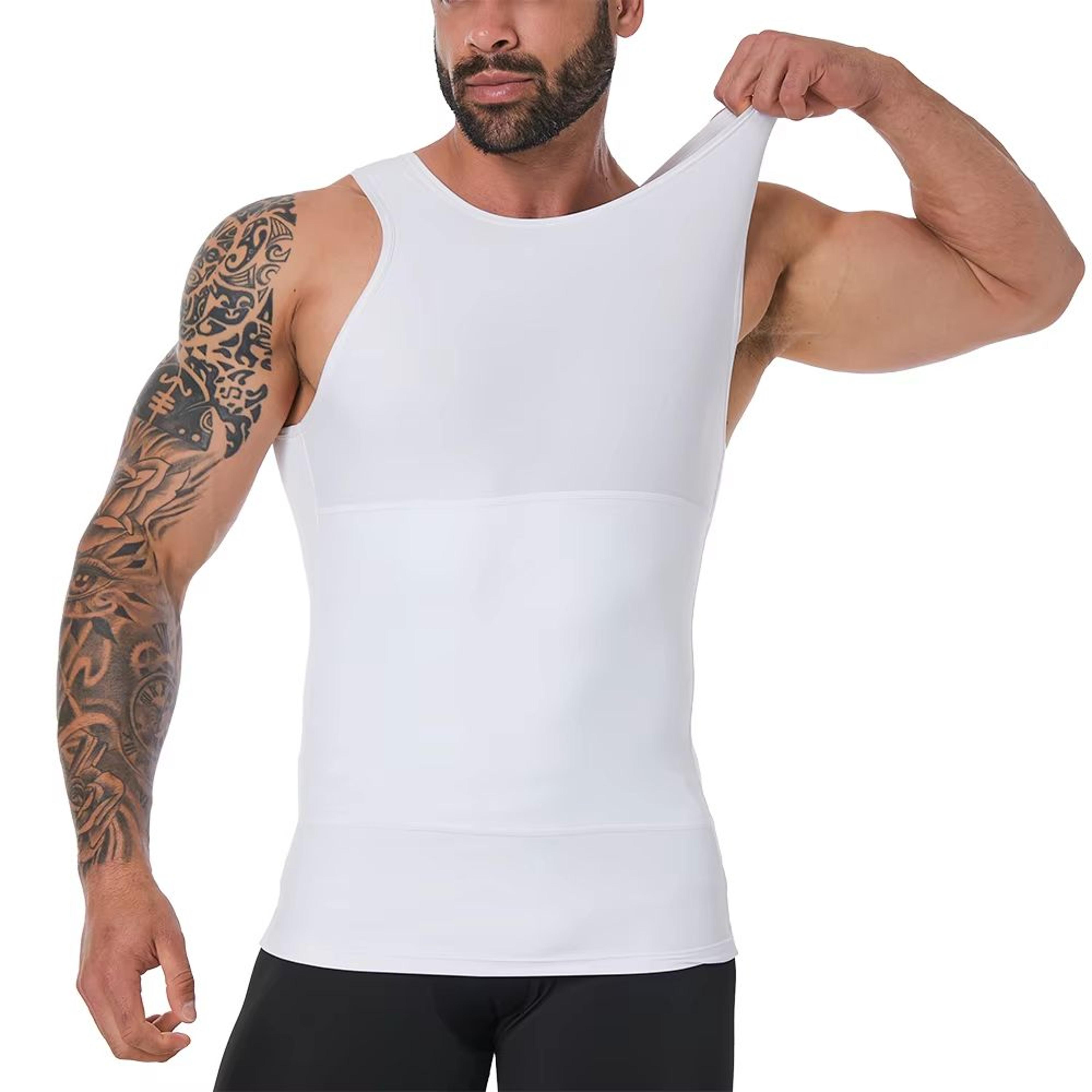 Mens Compression Tank Top  Body Shaper With Tummy Control  Chest Support 2