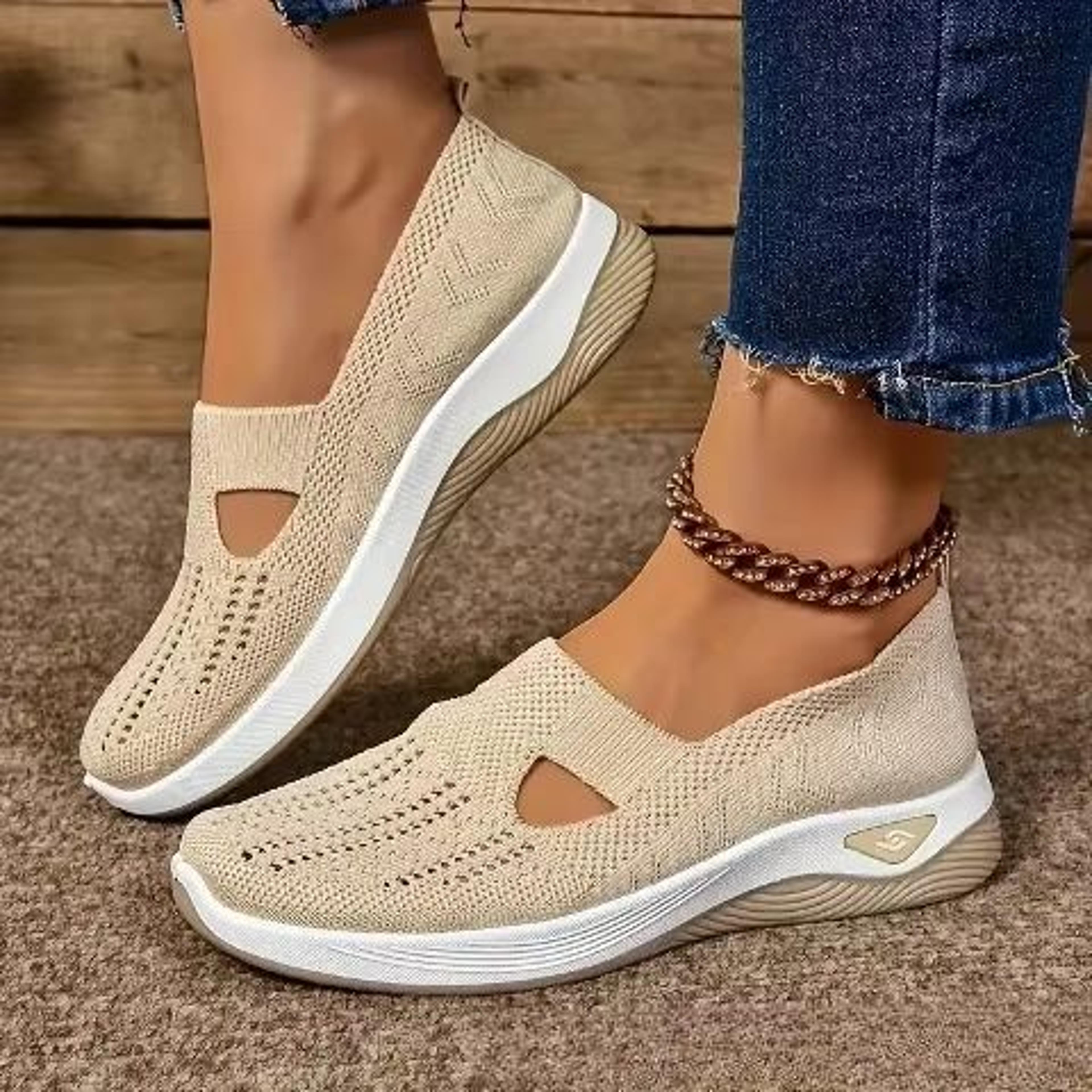 Womens Orthopedic Walking Sneakers  Breathable SlipOn Casual Shoes With Soft Sole  NonSlip Comfort 7
