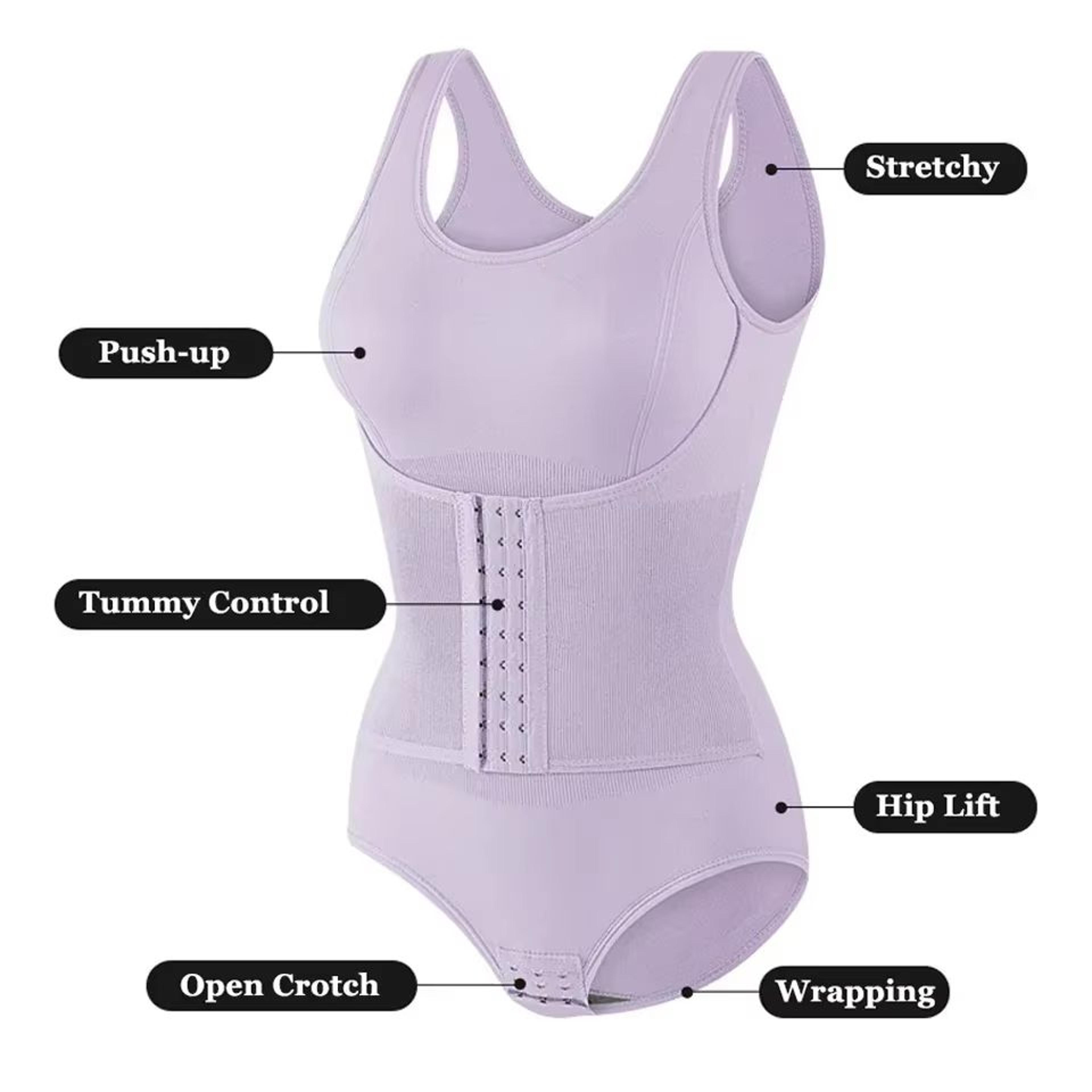 Womens Bodysuit Shapewear With Zipper And Belt  Tummy Control Slimming Waist Trainer Body Shaper 1