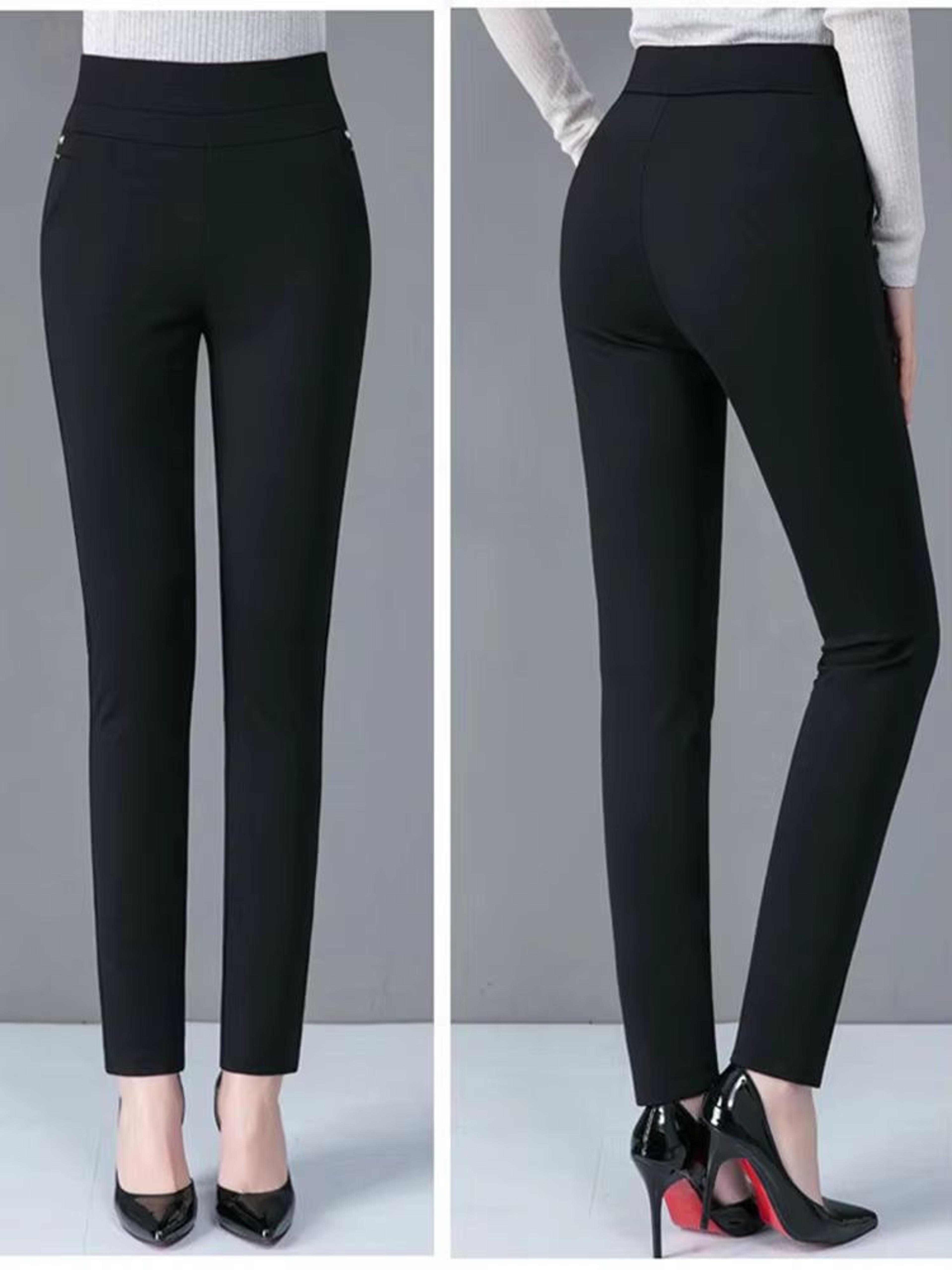 Womens Winter Warm Pencil Pants  FleeceLined Skinny Trousers For Cold Weather Comfort  Style 3