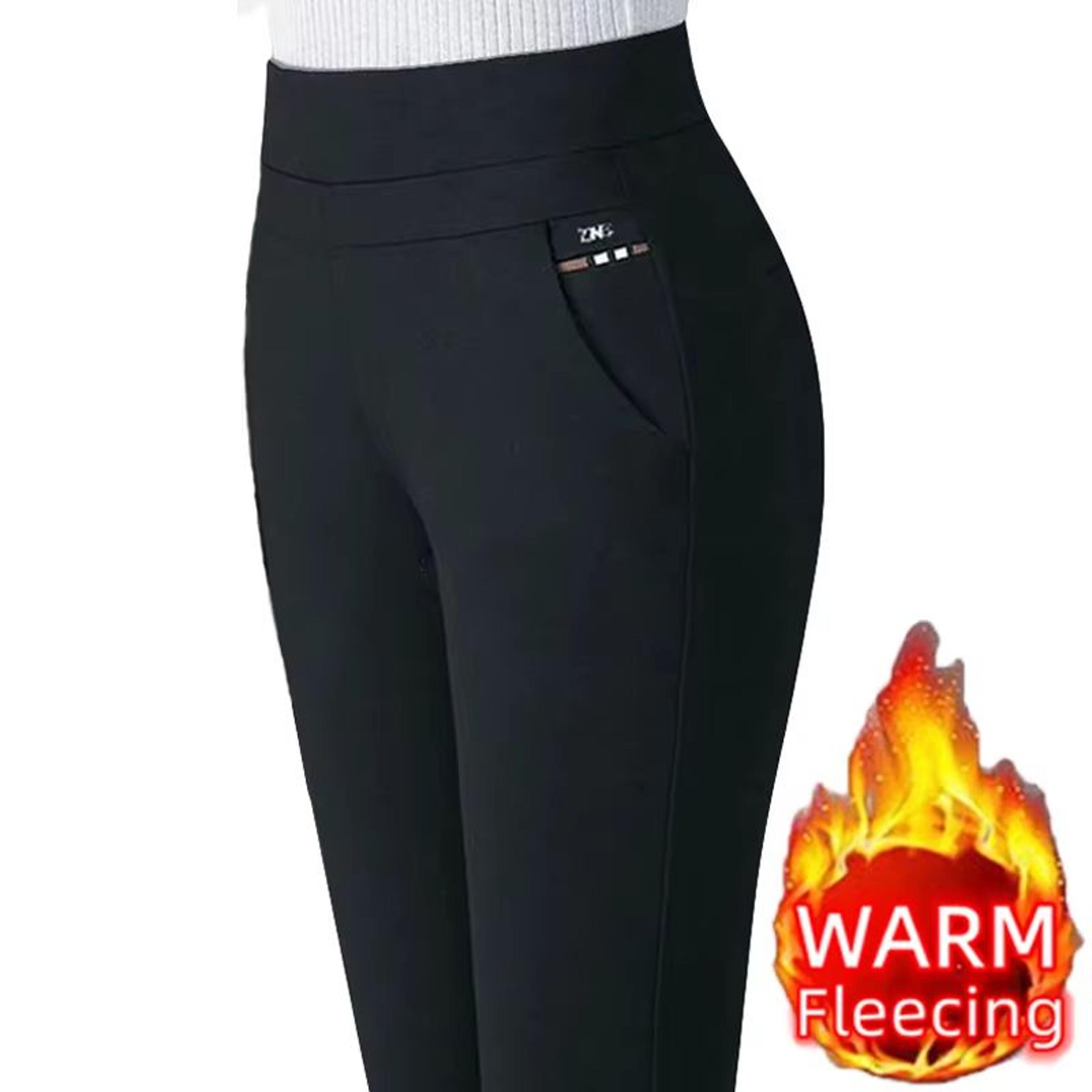 Womens Winter Warm Pencil Pants  FleeceLined Skinny Trousers For Cold Weather Comfort  Style 7