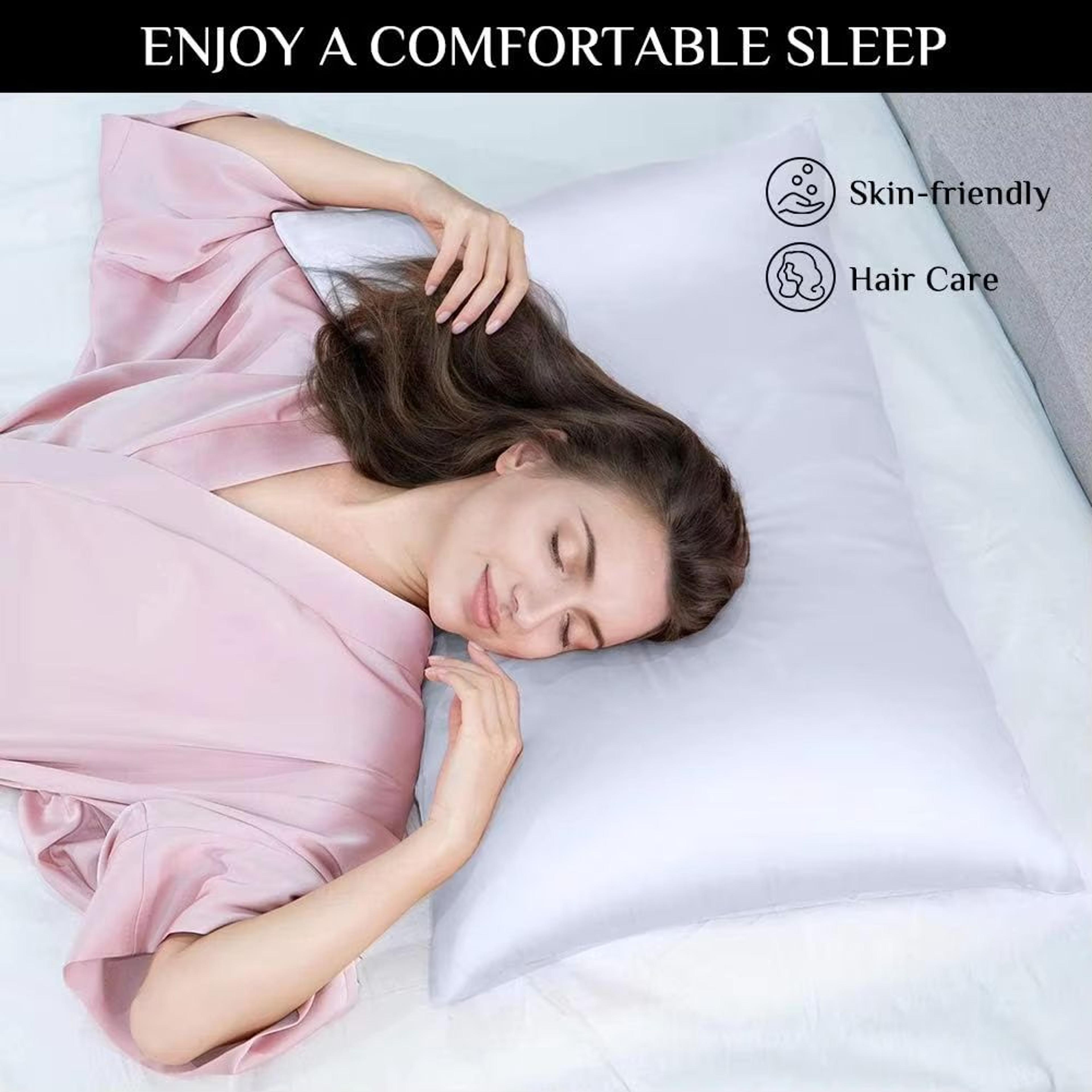 2Pack Satin Silk Pillowcases  Super Soft Standard Size Pillow Covers For Hair And Skin Care 5