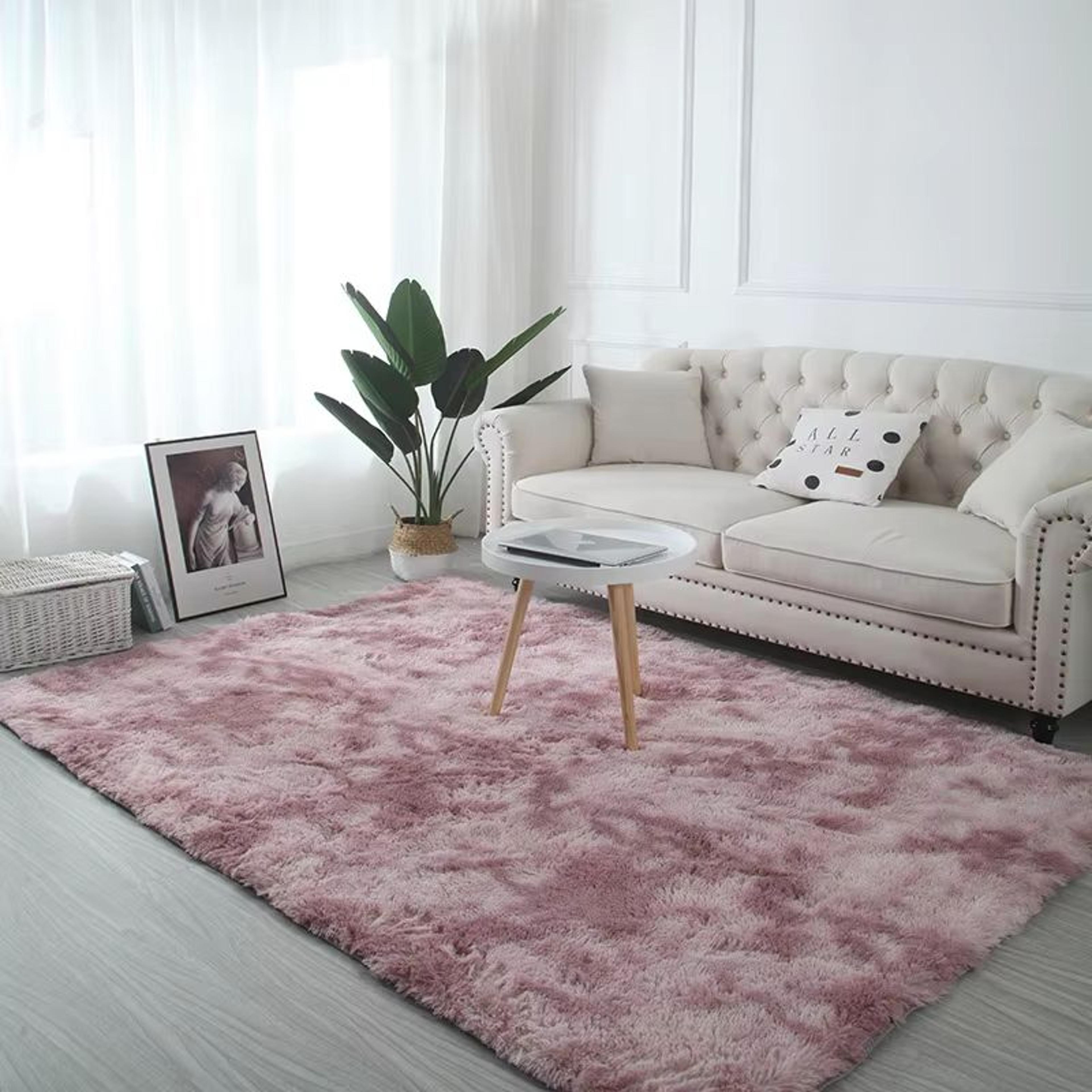 VIKAMA TieDye Plush Carpet  Soft Fluffy NonSlip Rug For Living Room Bedroom  Kids Spaces 25