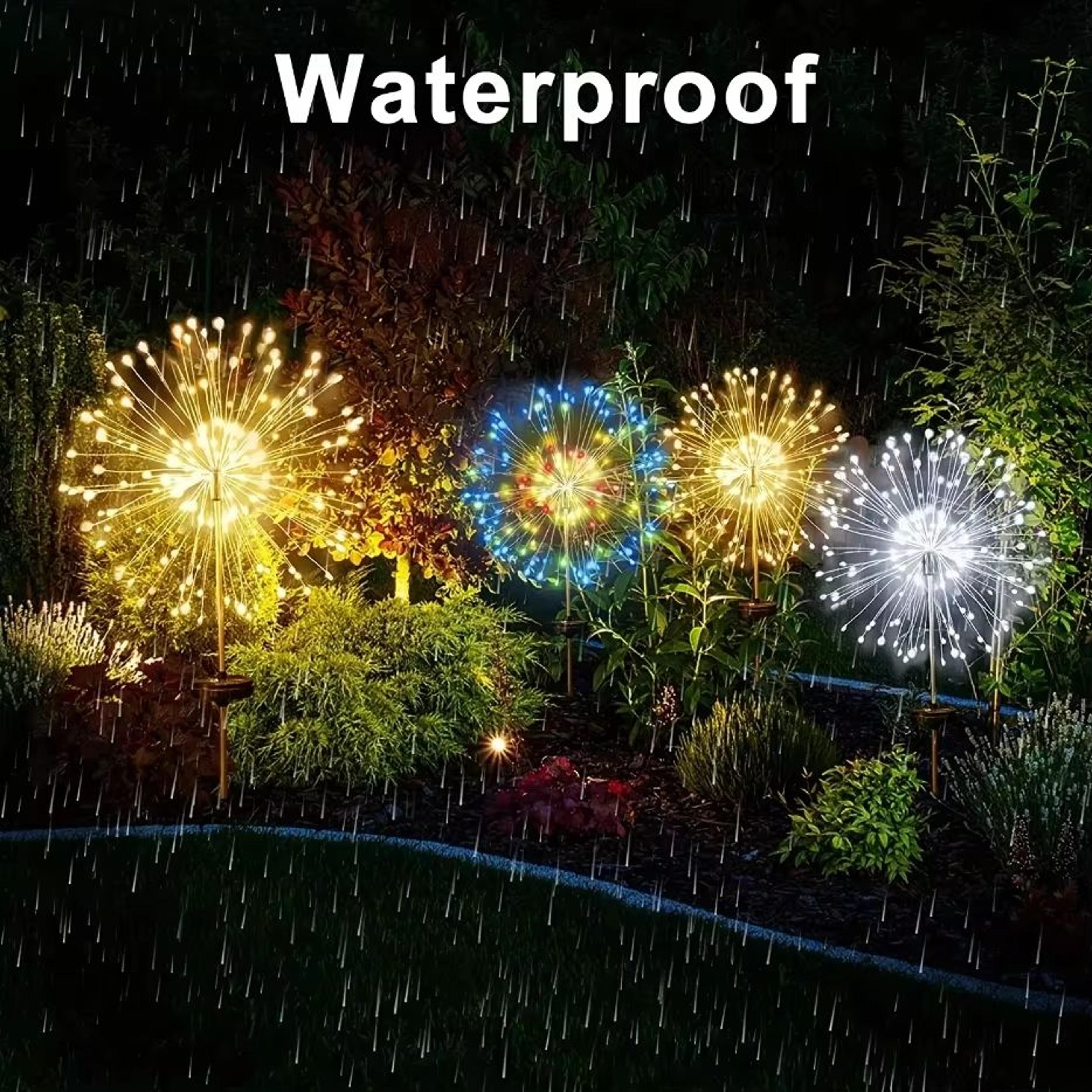 8Mode Solar Powered Garden Globe Light  Dandelion Fireworks LED Lawn Lamp For Outdoor Landscape And 5