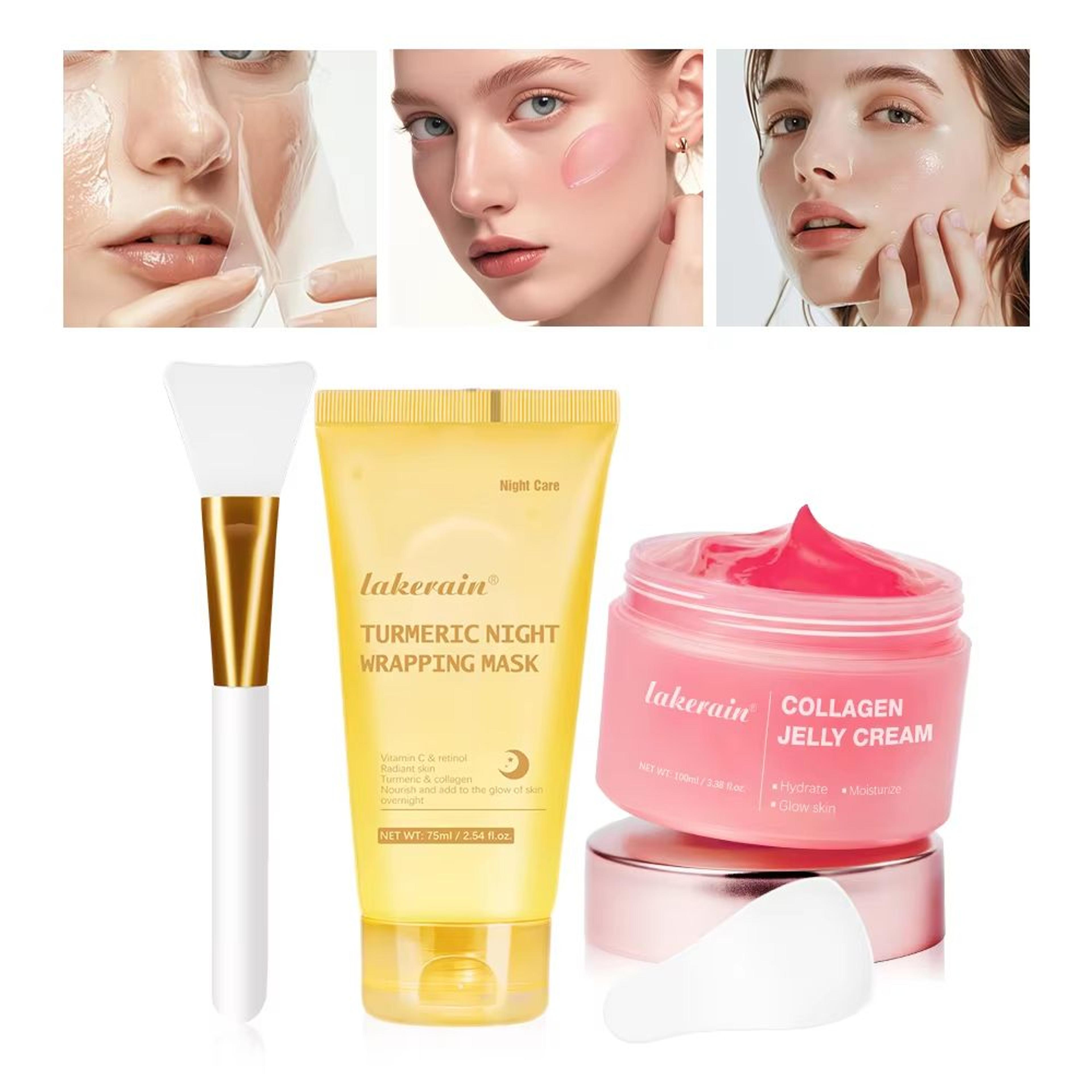 Collagen Jelly Cream  Hydrolyzed Collagen Facial Mask For Overnight Hydration Firming  Moisturizing 6