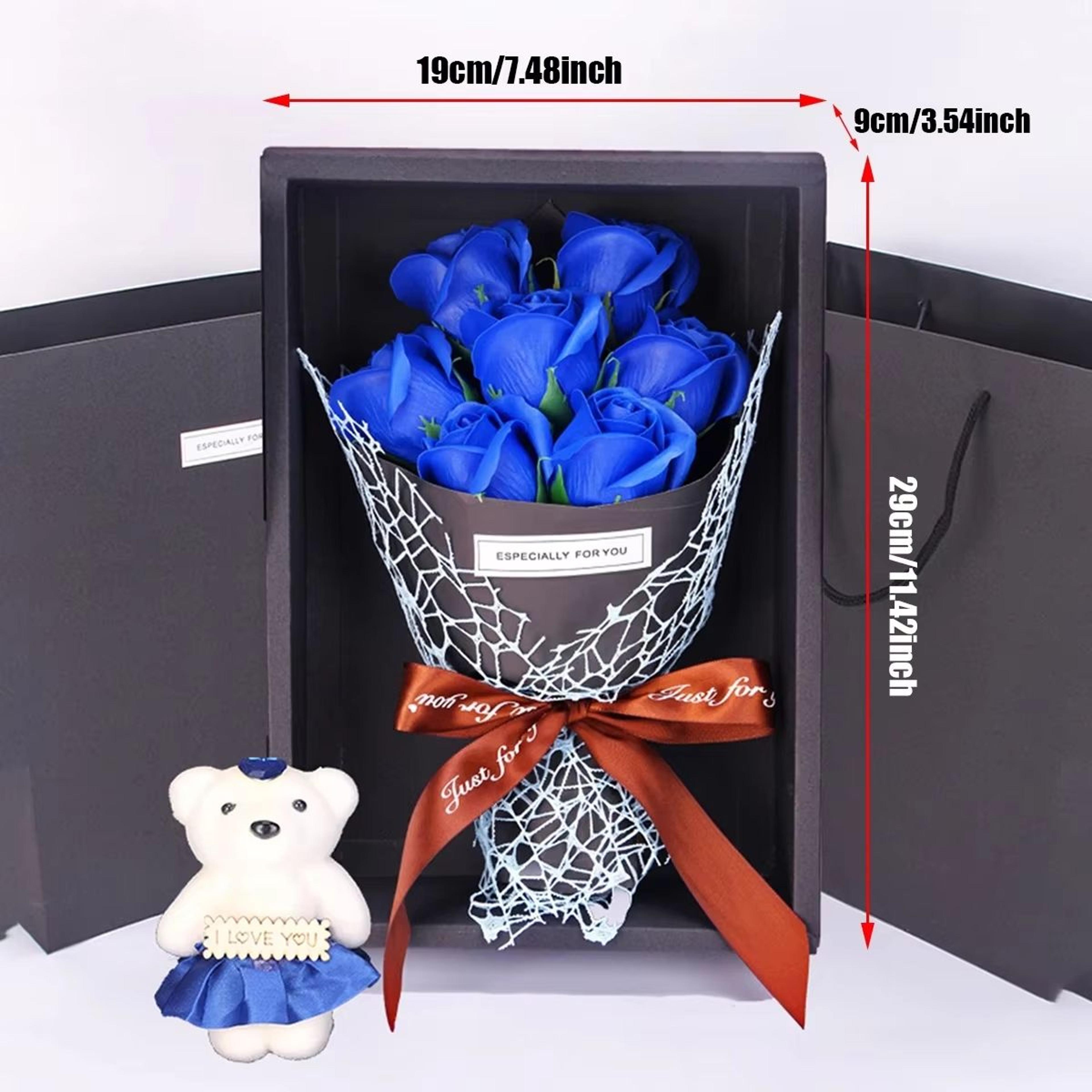 Handmade 7 Rose Soap Bouquet With Little Bear Gift Box  Creative Valentines Mothers Day  Birthday P 9