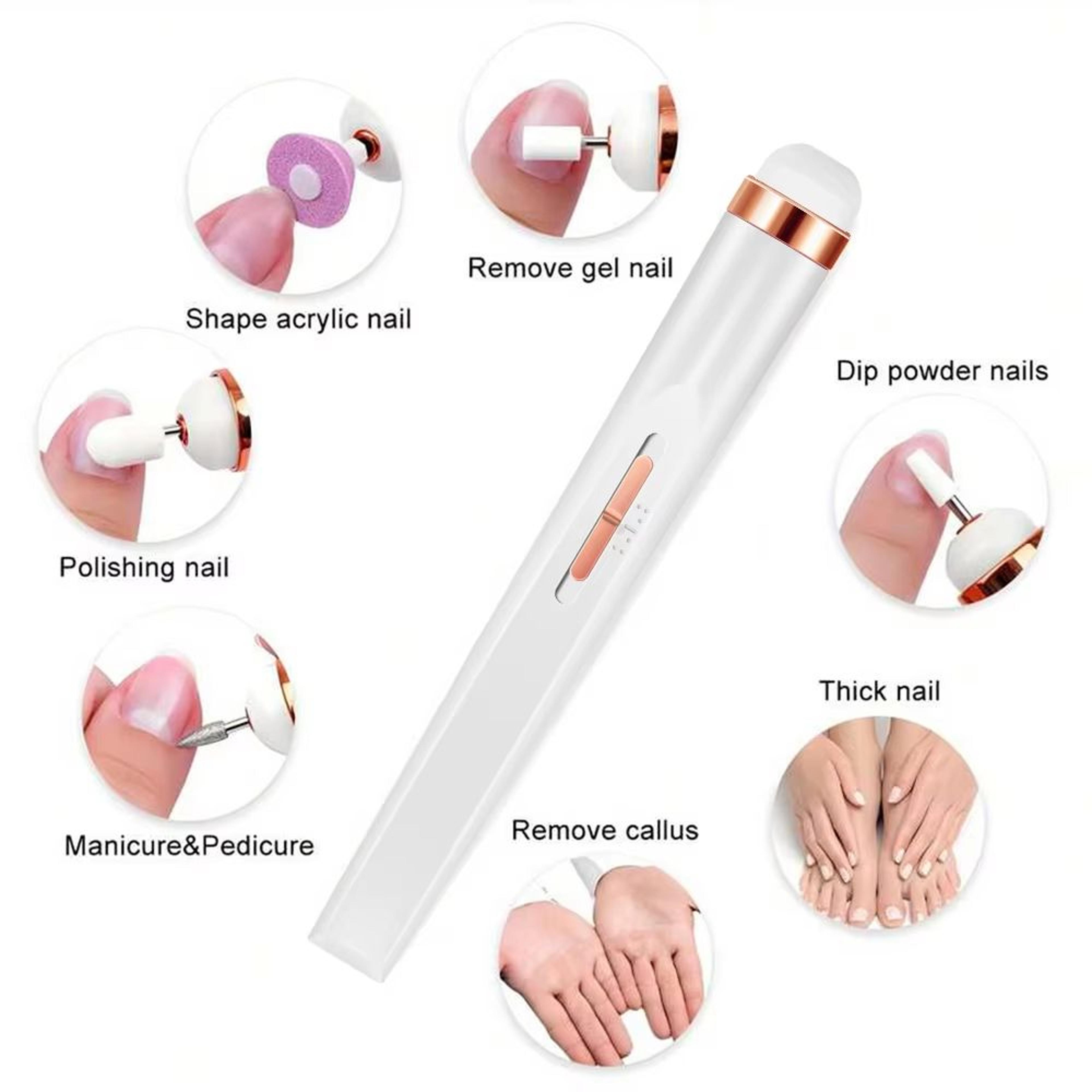 YIKOOLIN Portable Electric Nail Drill With 4 Speeds  Cuticle Trimmer 4