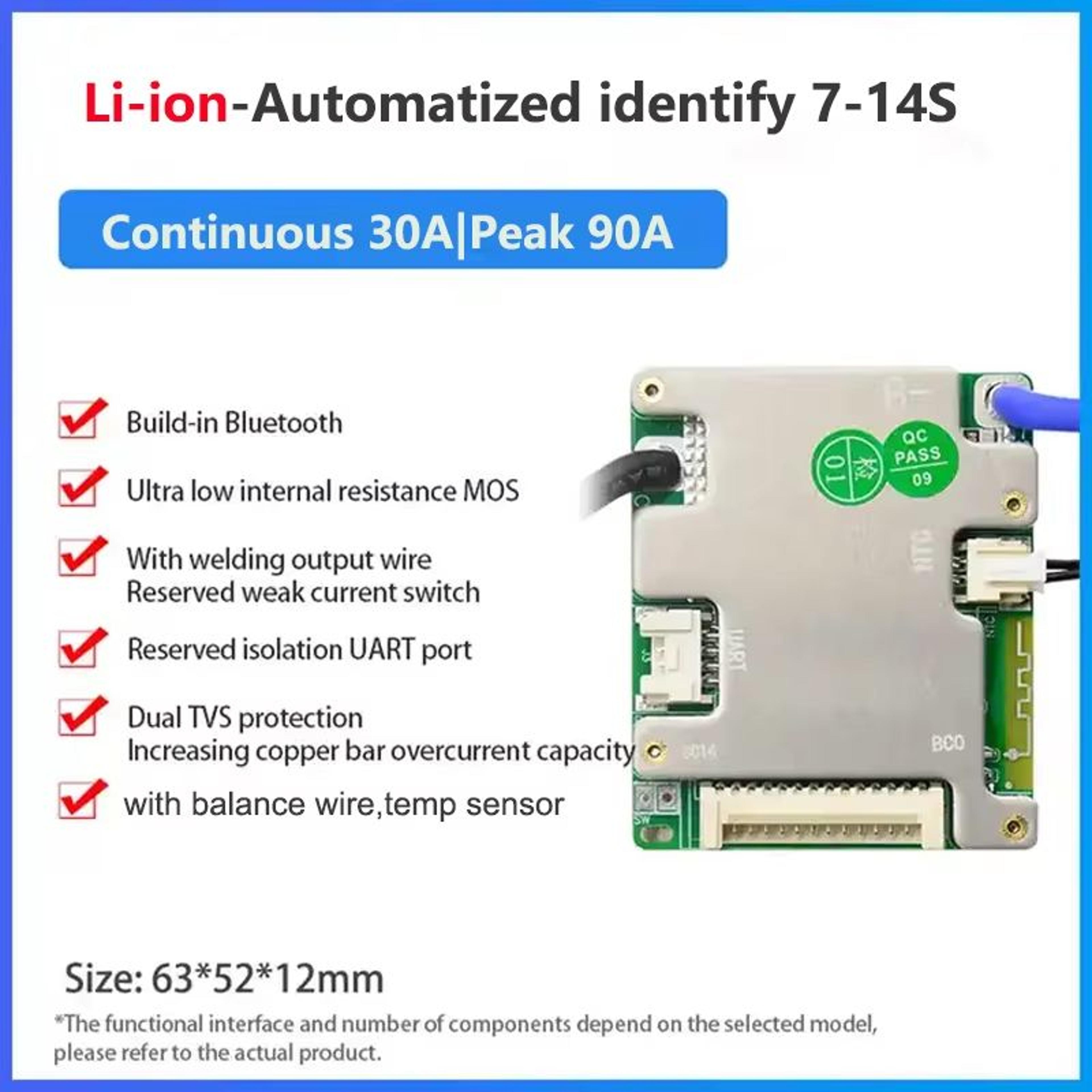 JBD Smart BMS With BuiltIn Bluetooth  Lithium Battery Protection Board 7S17S For 24V 36V 48V  60V L 9