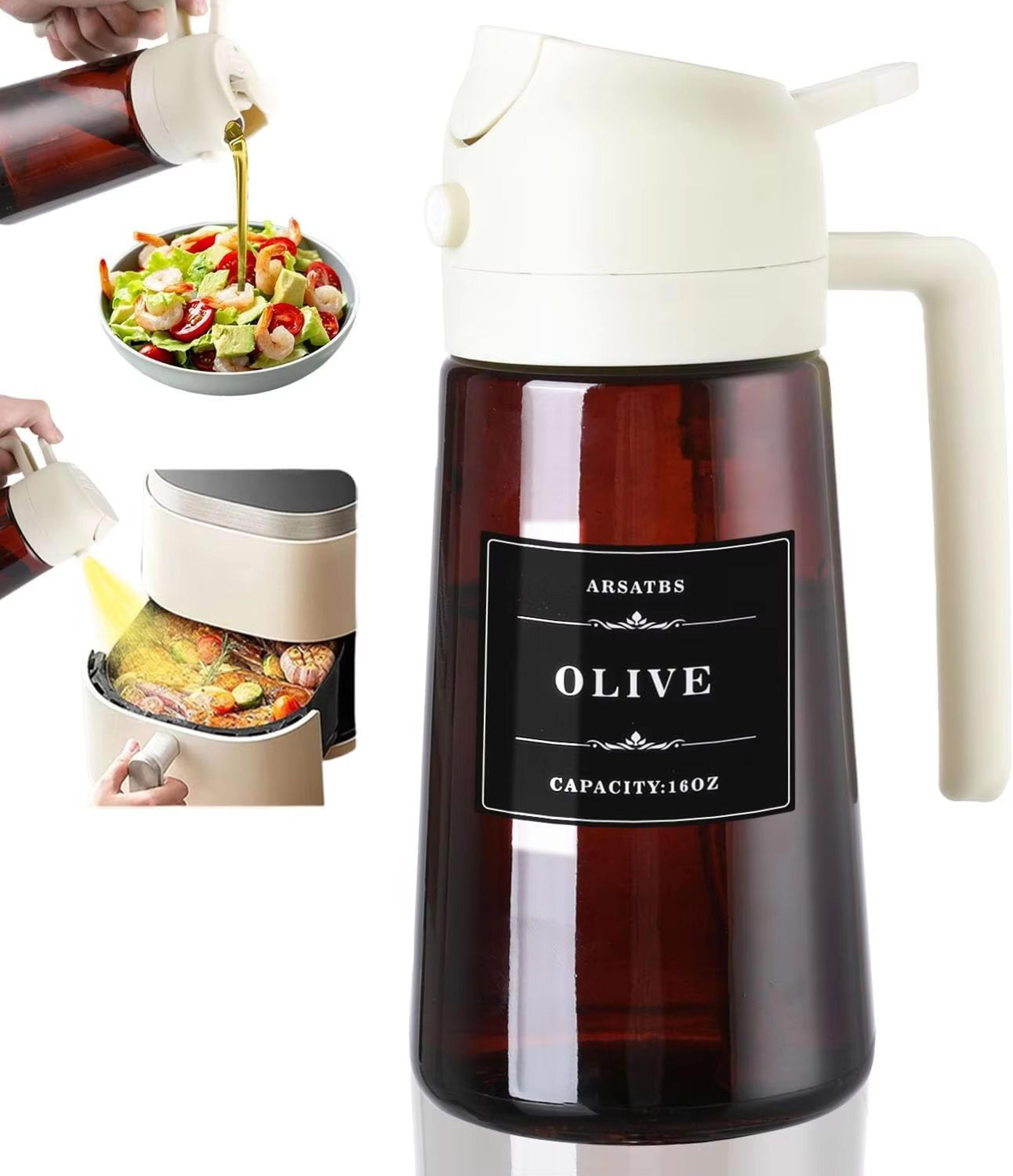 2in1 Glass Oil Dispenser And Sprayer  16oz Leakproof Olive Oil Bottle For Cooking Air Fryer BBQ  Ba 6