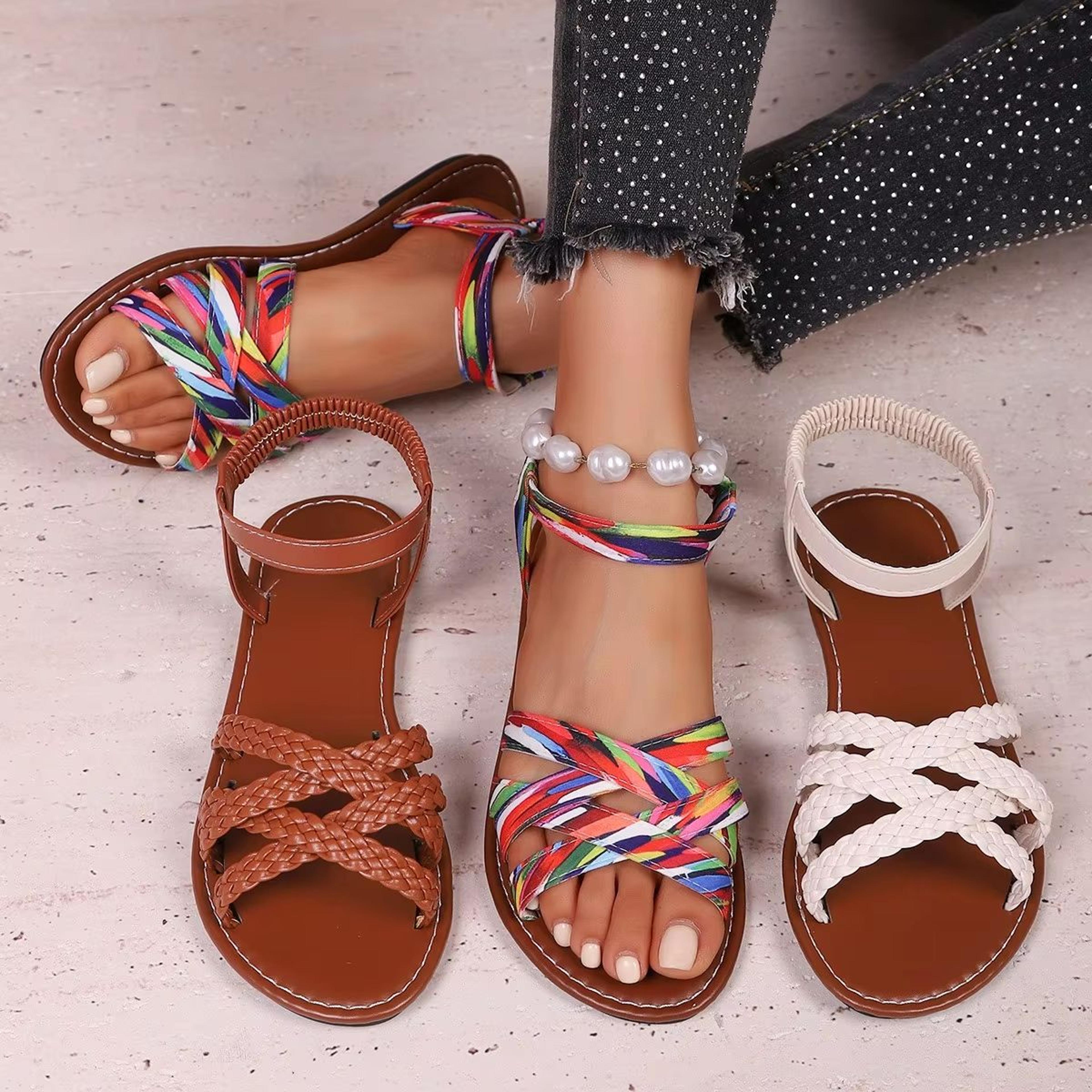 Womens Summer Flat Sandals  Roman Strap Sandals With NonSlip Rubber Sole For Daily Comfort 5