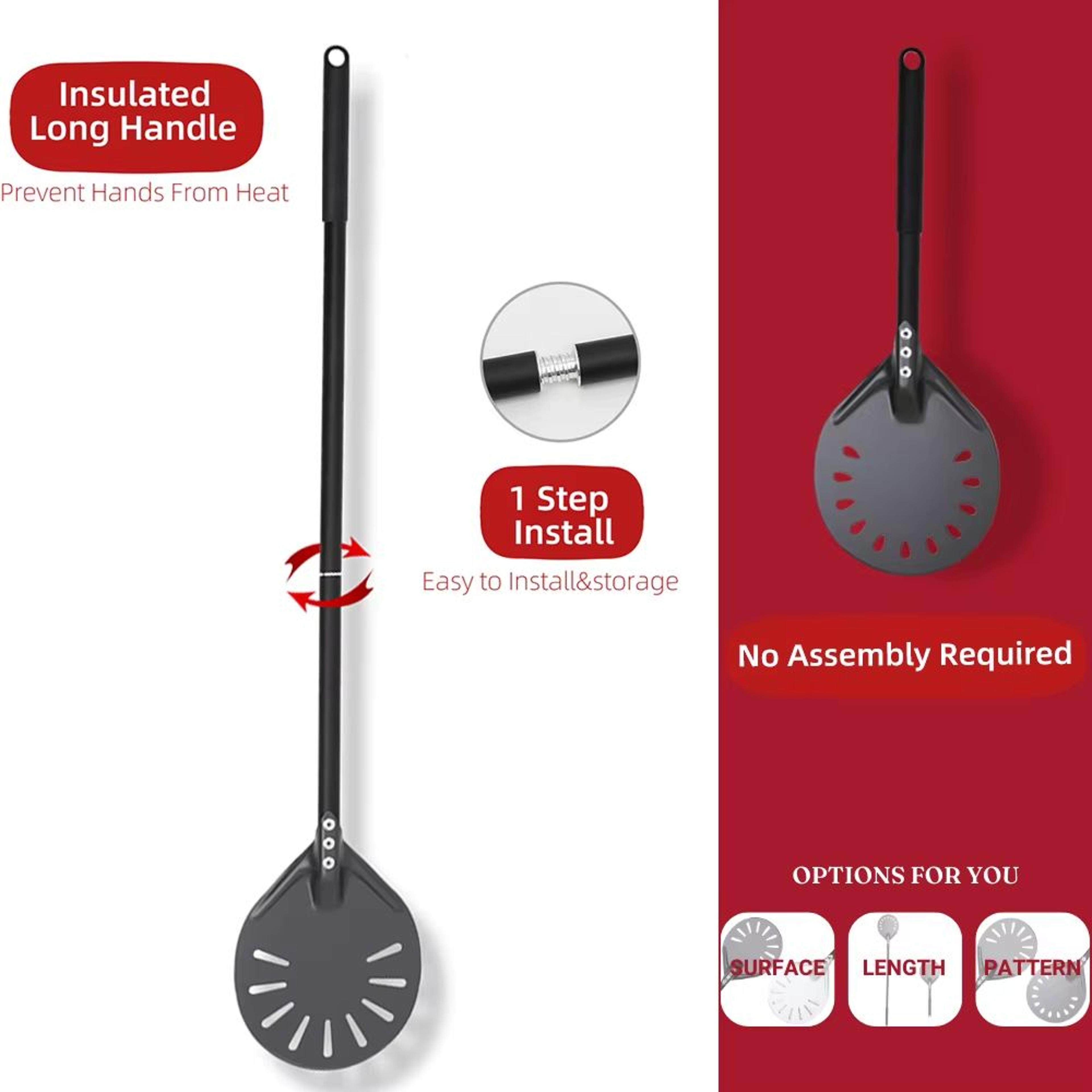 Aluminum Pizza Peel Paddle  6 12 13  14 Inch Hard Anodized Bread  Pizza Oven Spatula For Baking 2