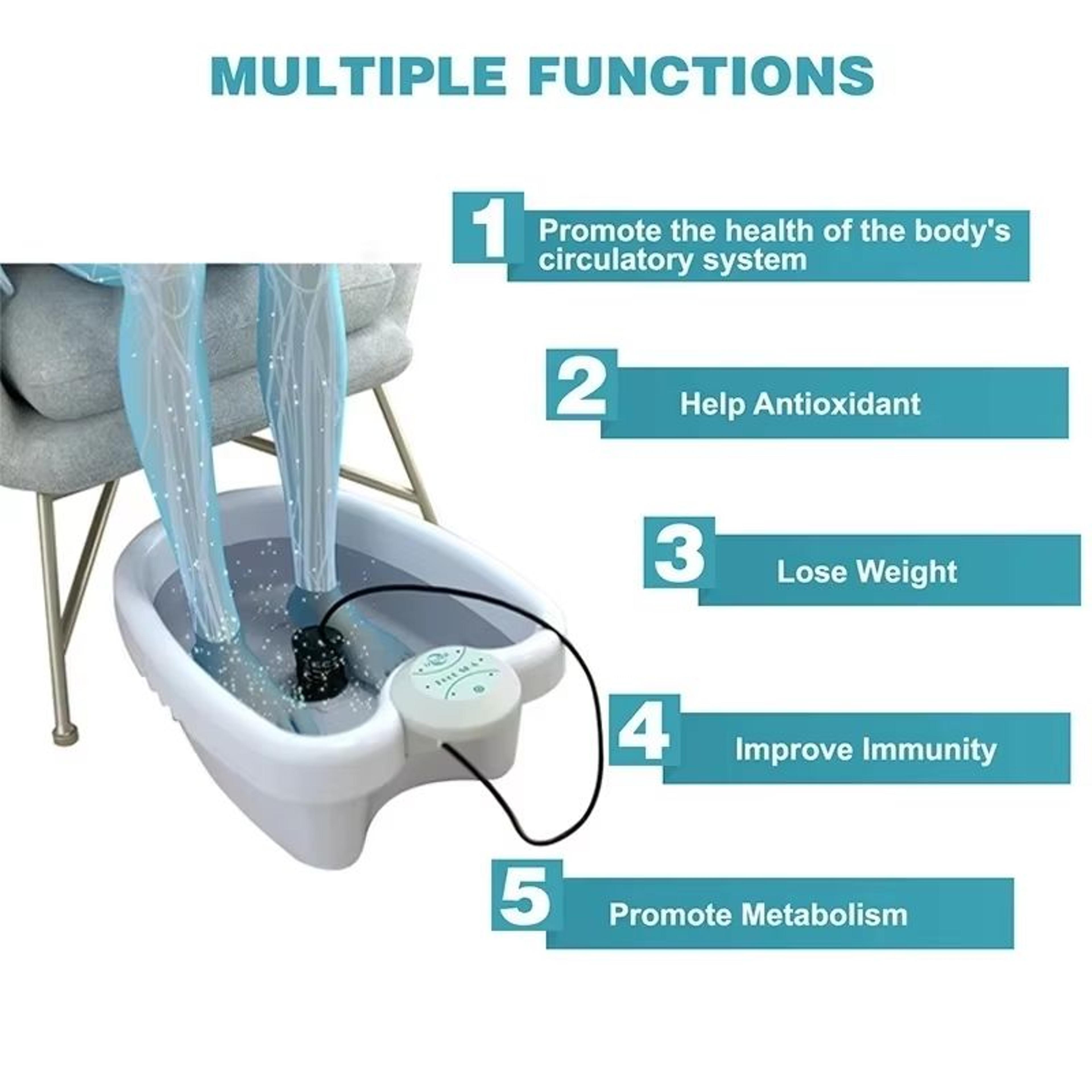 Ionic Detox Foot Bath Massage Machine With Basin  Electric Foot Spa Massager With Vibration  Deep C 2
