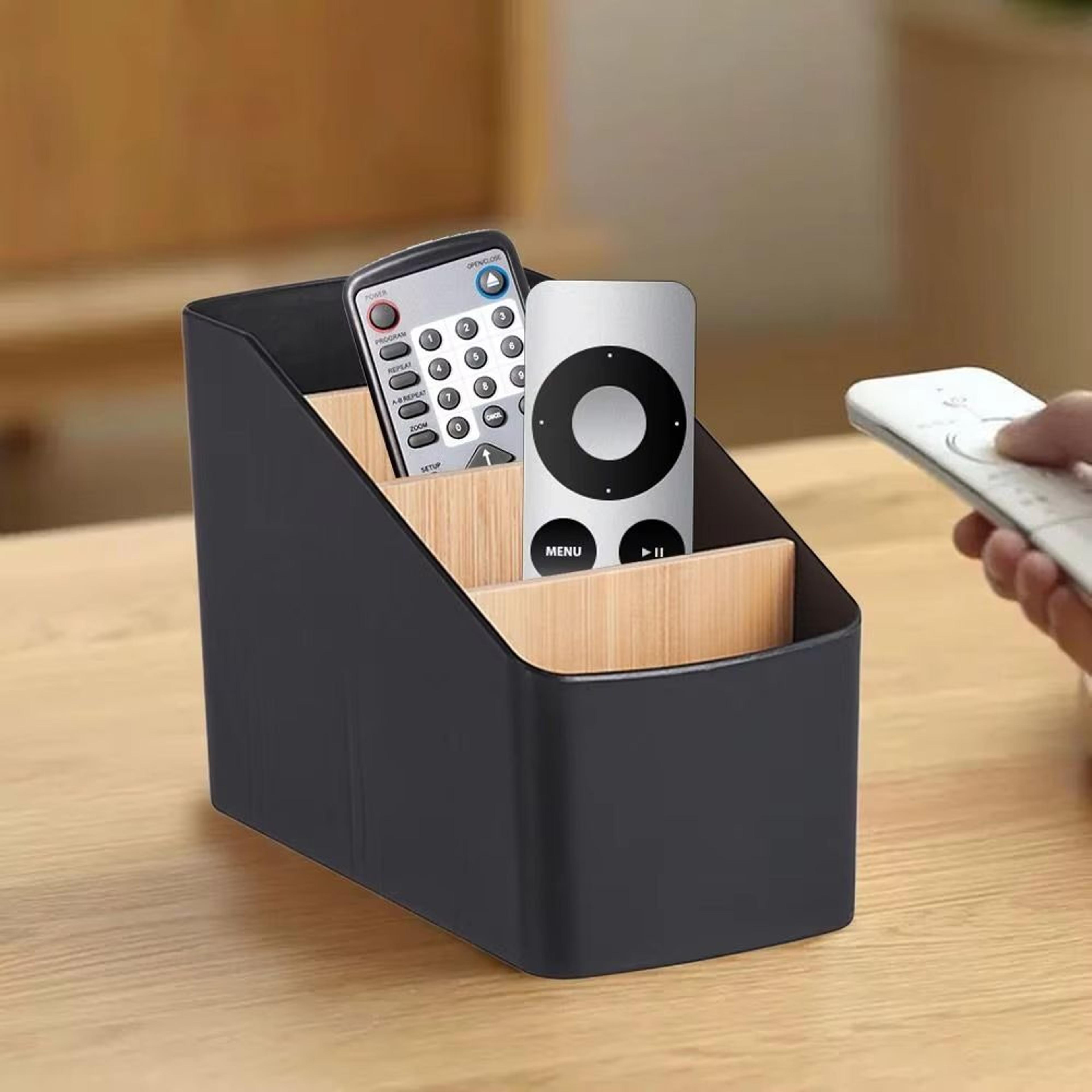 multipurpose remote control organizer – tv remote holder & desktop storage box for living room, bedroom, or office