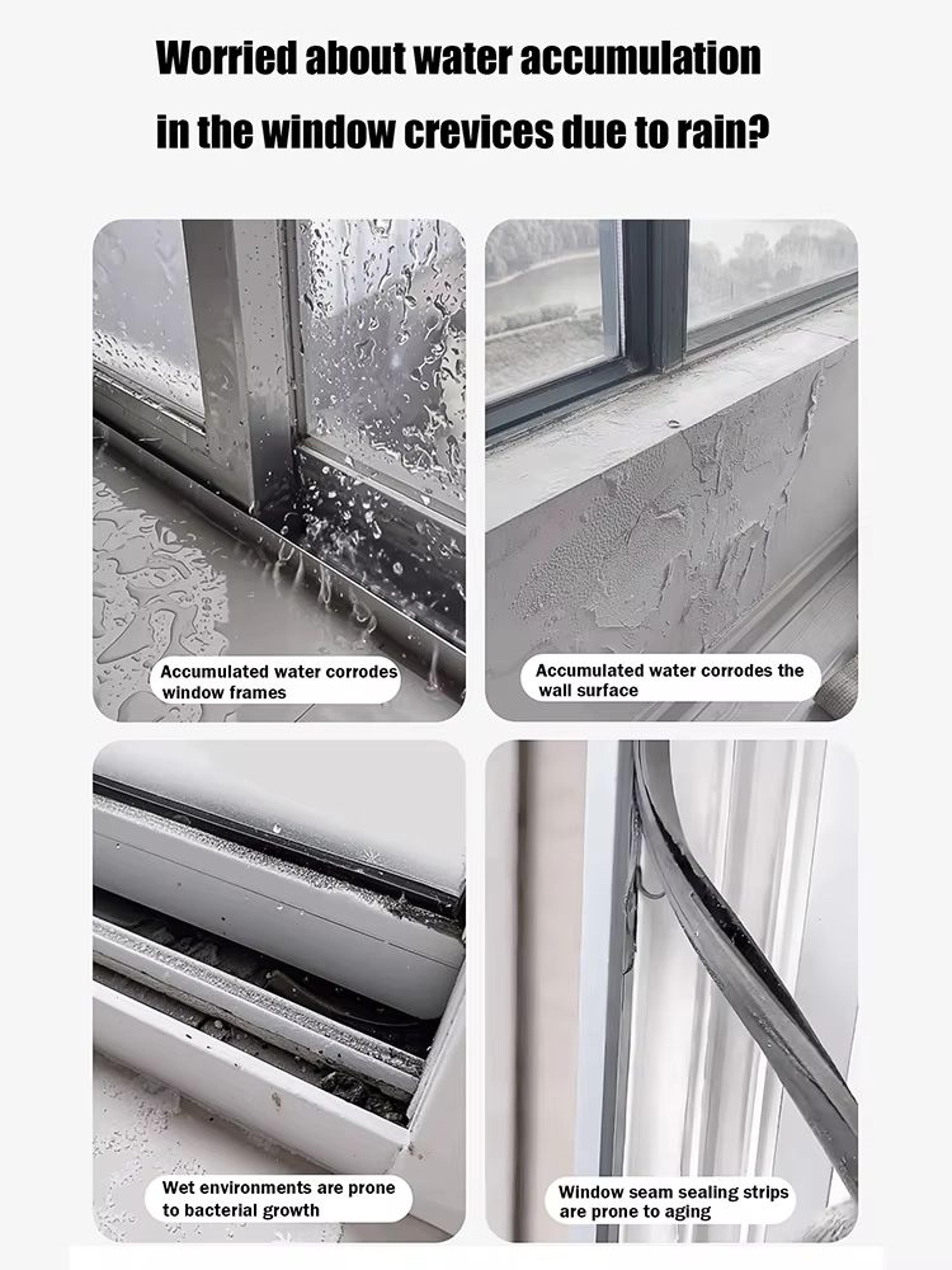Aluminum Alloy Window Water Deflector  Waterproof Blocking Bar  Sealing Strip For Home Windows 3