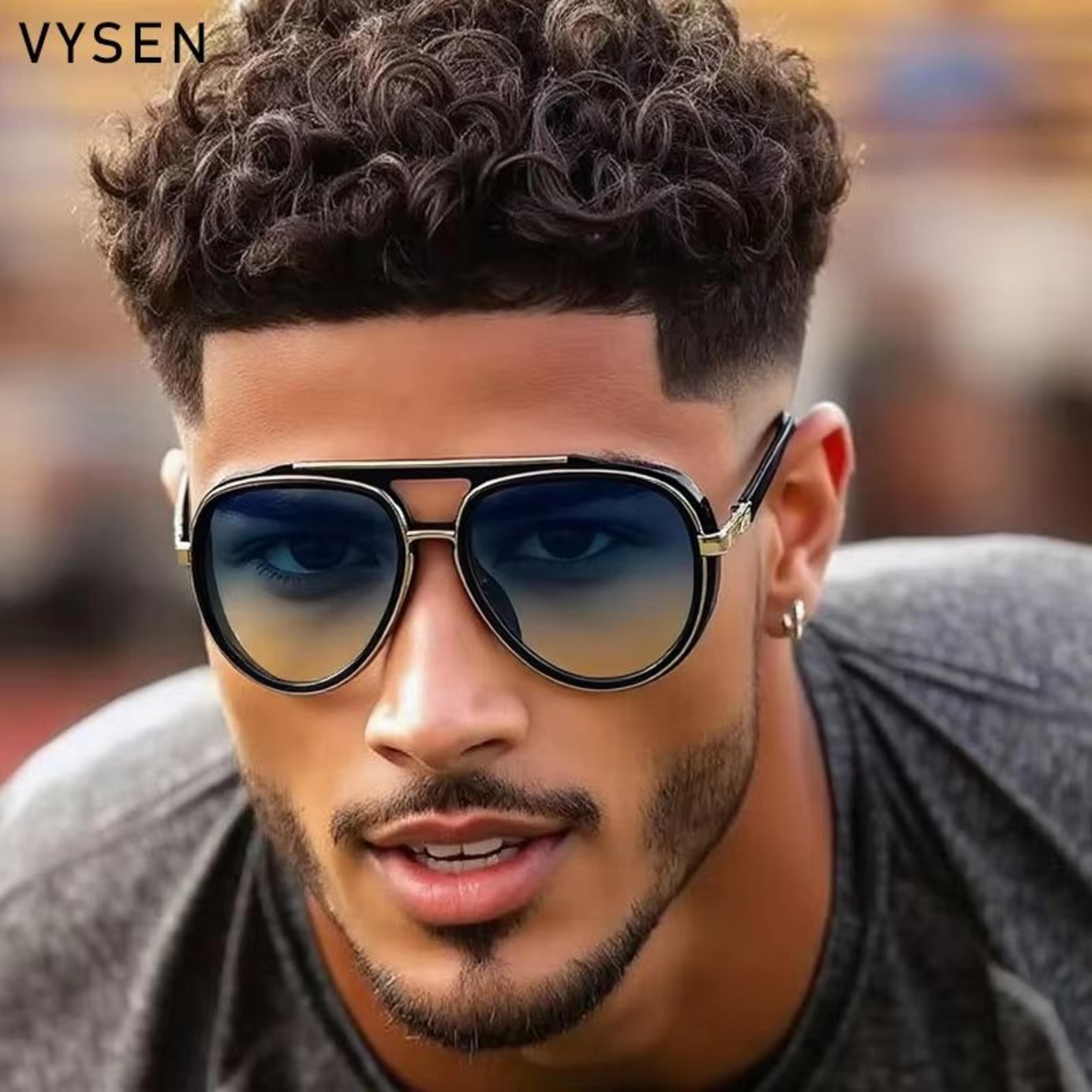 Mens Oversized Polarized Pilot Sunglasses  Luxury Double Beam Vintage Driving Shades 0